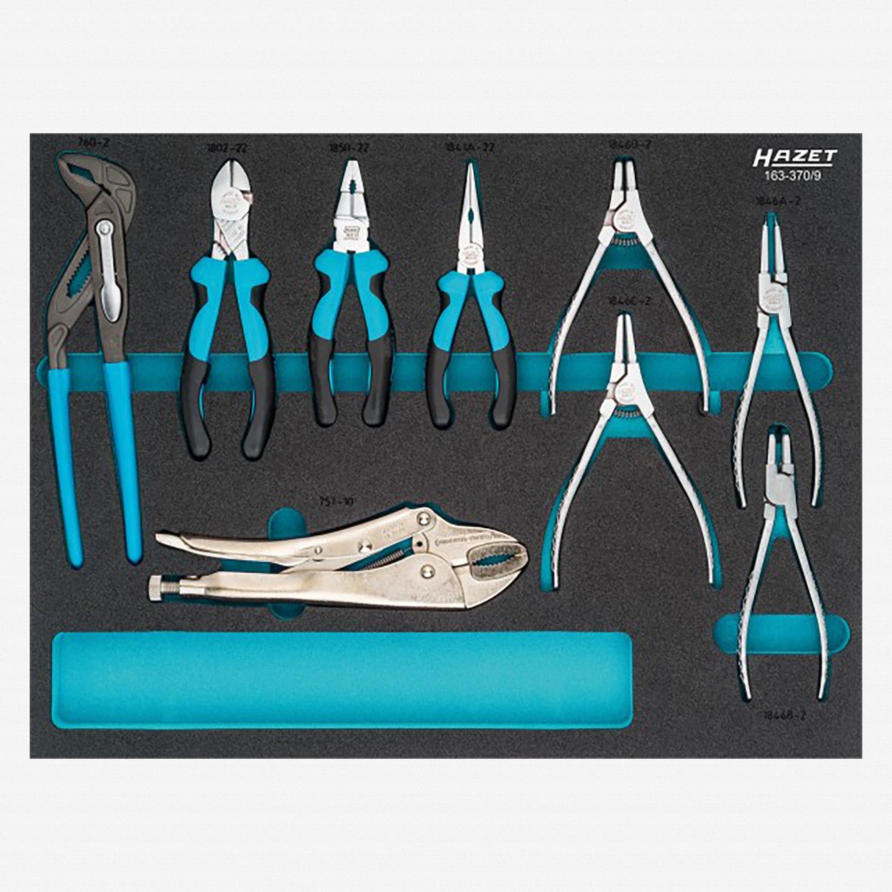 Hazet 163-370/9 Pliers Set, 9 Pieces - HZ163-370/9 - KC Tool