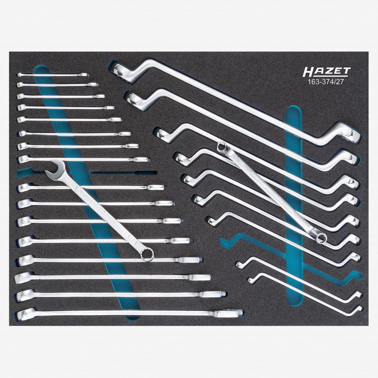 Hazet 163-374/27 Metric Combination and Box-End Wrench Set, 6 - 32 mm, 27 Pieces - HZ163-374/27 - KC Tool