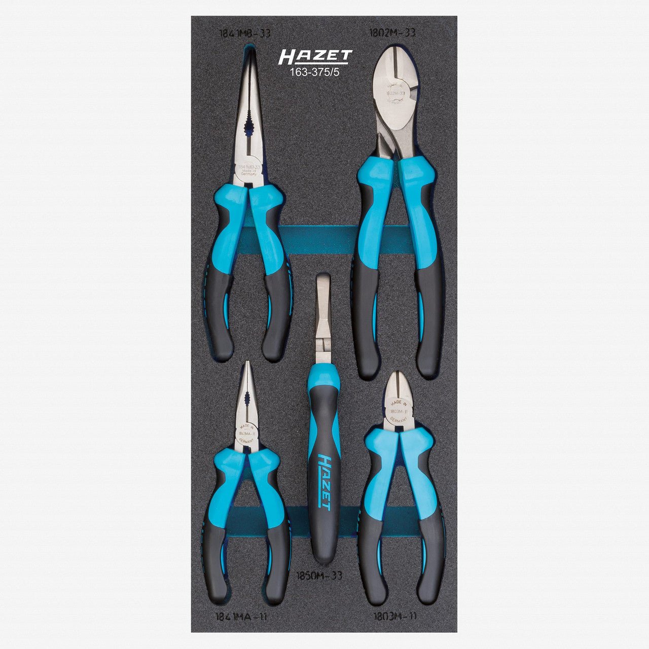 Hazet 163 - 375/5 Pliers Set, 5 Pieces - HZ163-375/5 - KC Tool