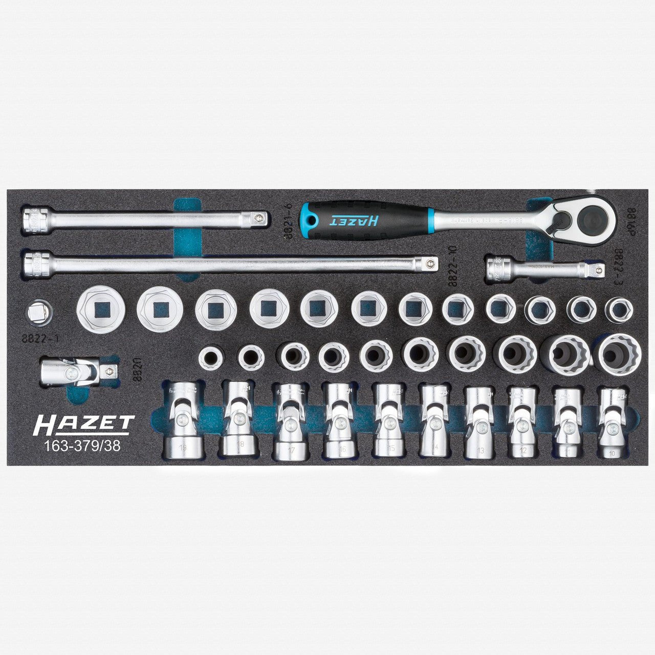 Hazet 163 - 379/38 3/8" Metric Socket Set, 38 Pieces - HZ163-379/38 - KC Tool