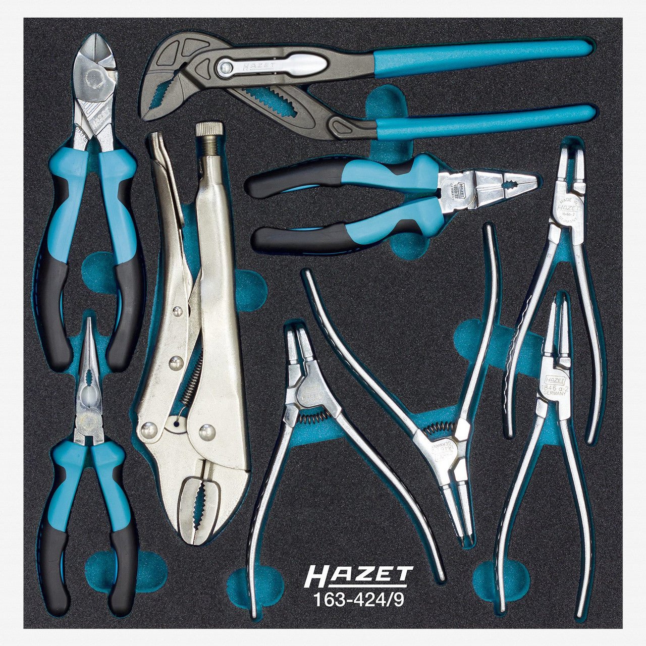 Hazet 163 - 424/9 Pliers Set, 9 PIeces - HZ163-424/9 - KC Tool