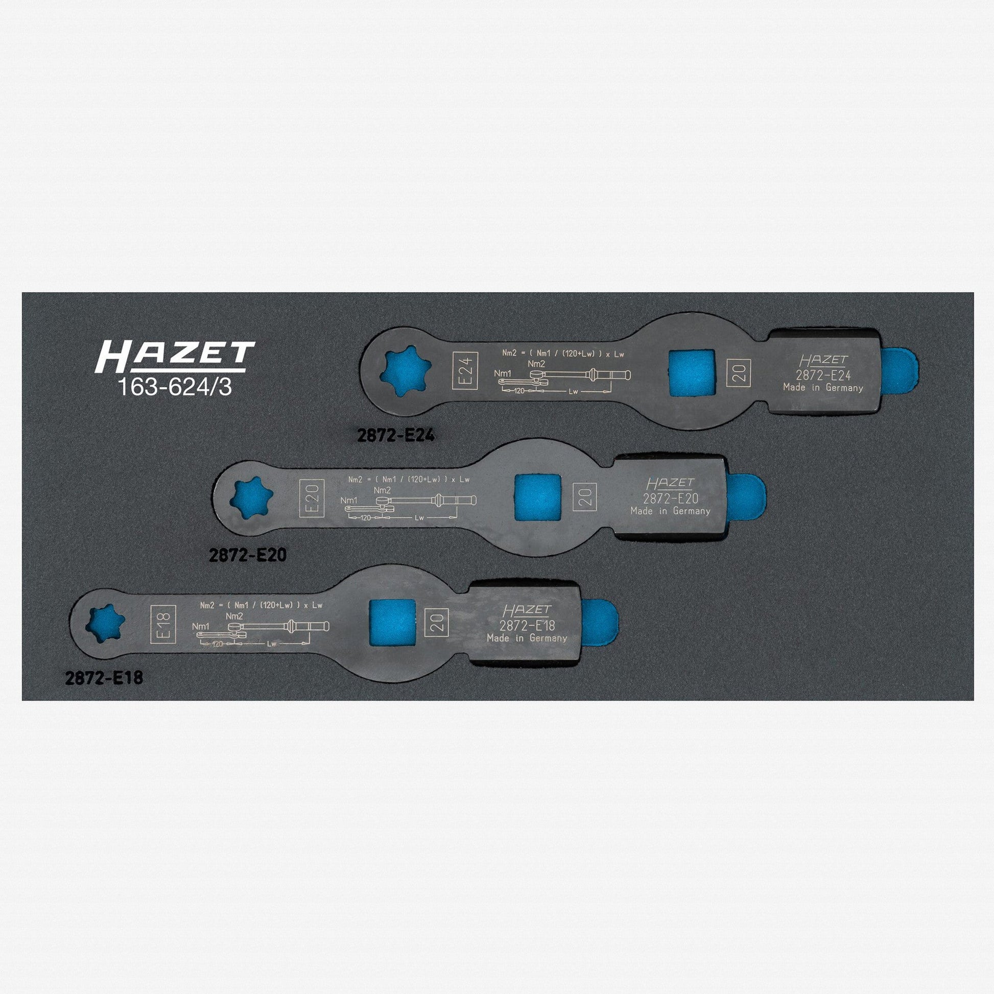 Hazet 163-624/3 External TORX® Striking Face Box-End Wrench Set, E18 - E24, 3 Pieces - HZ163-624/3 - KC Tool