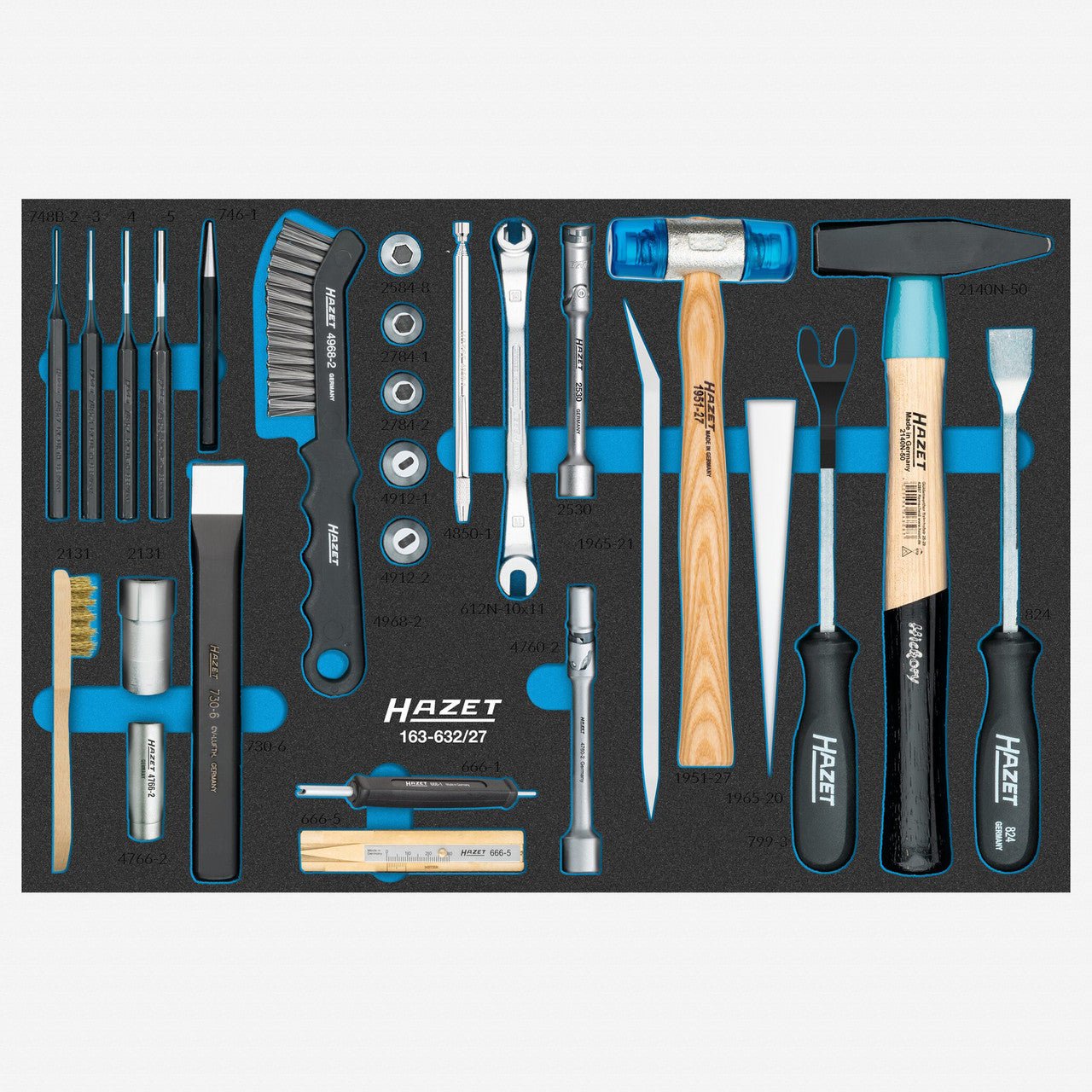 Hazet 163 - 632/27 Mechanic's Tool Set, 27 Pieces - HZ163-632/27 - KC Tool