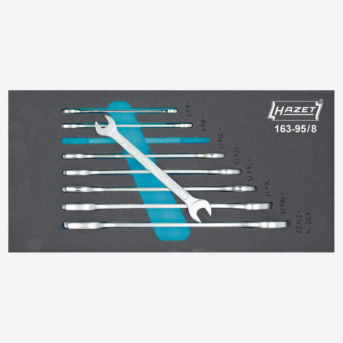 Hazet 163-95/8 Metric Double Open-end Wrench Set, 8 Pieces - HZ163-95/8 - KC Tool