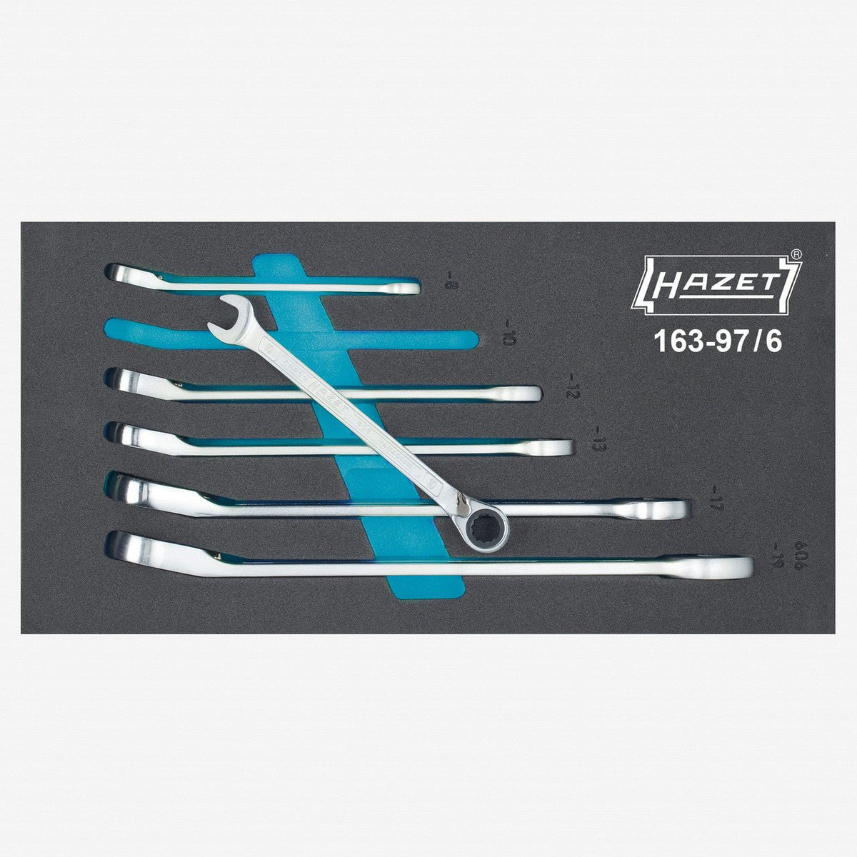 Hazet 163-97/6 Metric Ratcheting Combination Wrench Set, 6 Pieces - HZ163-97/6 - KC Tool