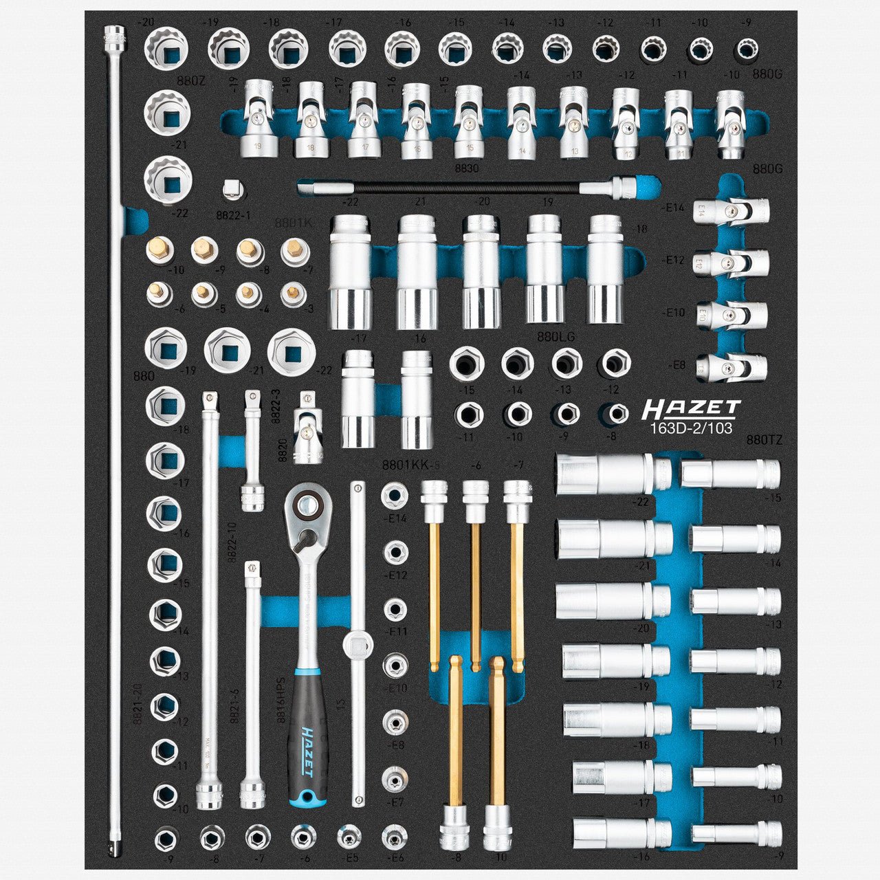 Hazet 163D - 2/103 3/8" Metric Socket Set, 103 Pieces - HZ163D-2/103 - KC Tool