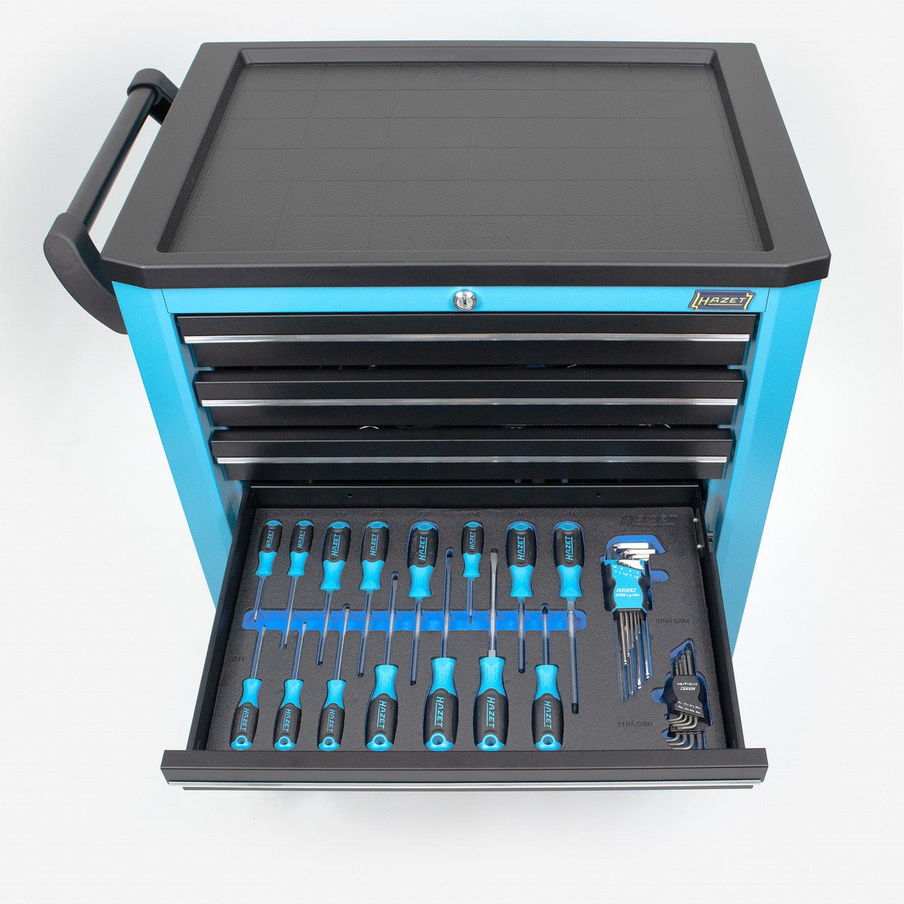 Hazet 176N - 7/292 Assistent Rolling Tool Cabinet with Tool Assortment, 292 Pieces - HZ176N-7/292 - KC Tool