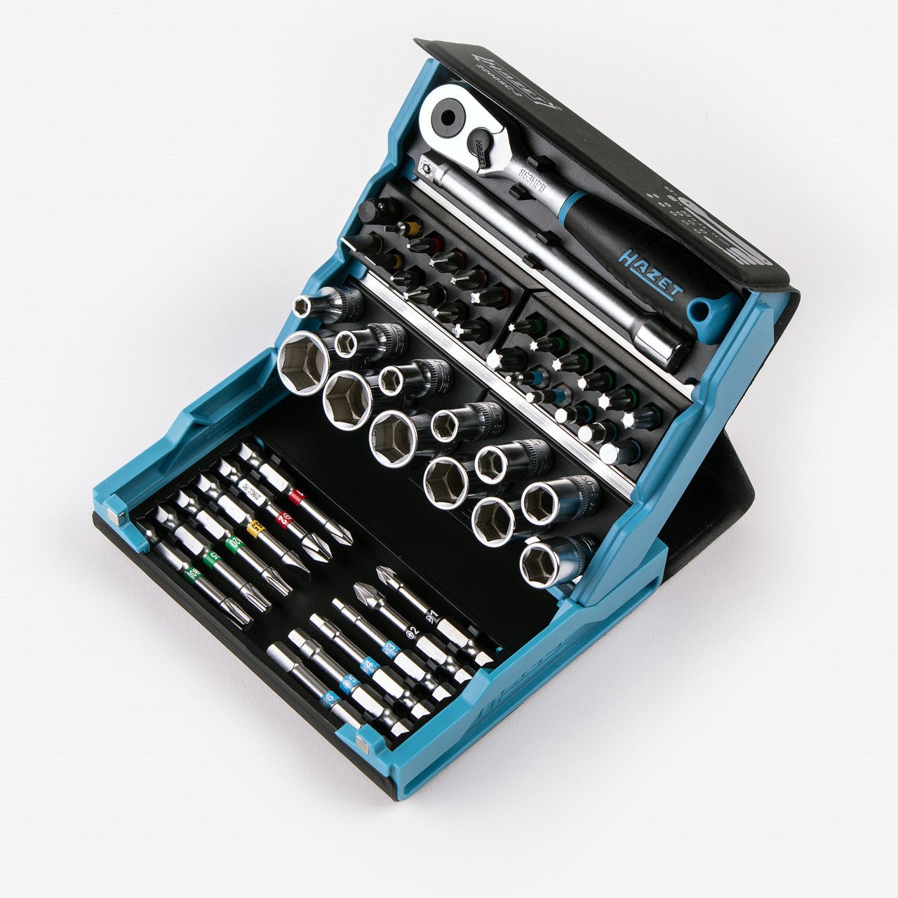 Hazet 2200SC - 2 SmartCase 1/4" Drive Bit/Socket Set with Ratchet, 50 Pieces - HZ2200SC-2 - KC Tool