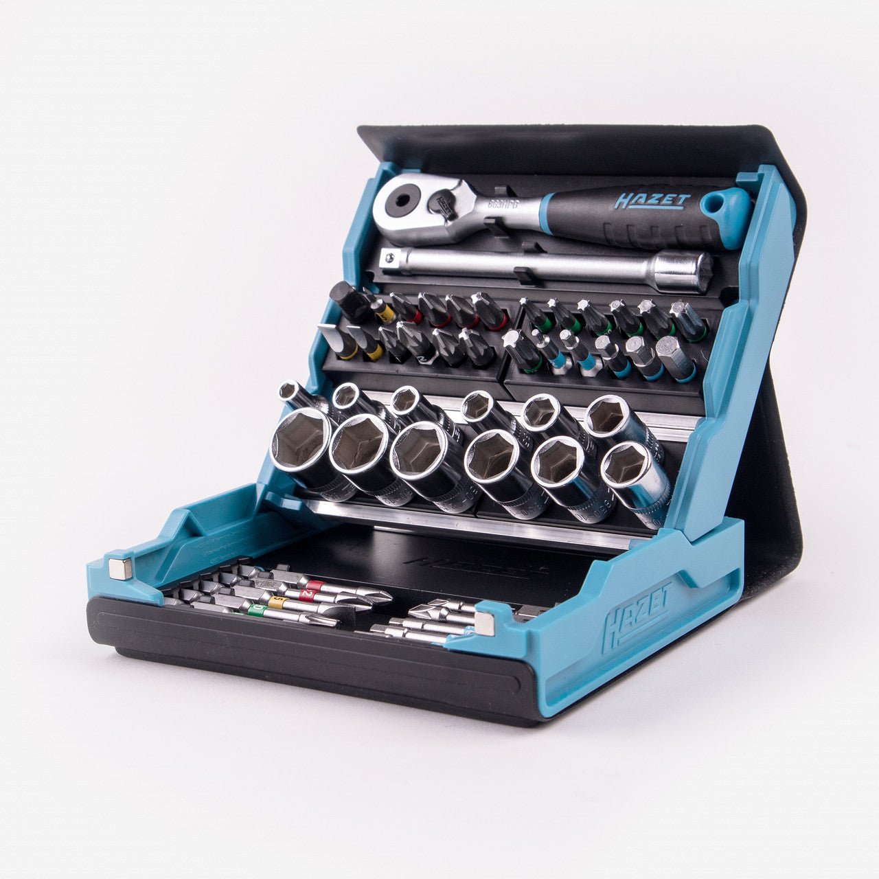 Hazet 2200SC - 2 SmartCase 1/4" Drive Bit/Socket Set with Ratchet, 50 Pieces - HZ2200SC-2 - KC Tool