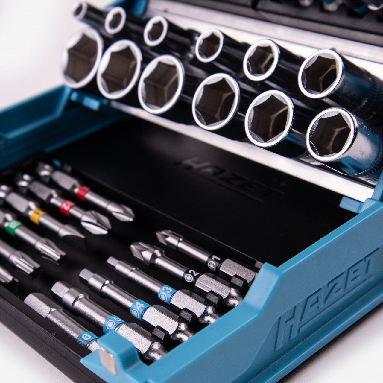 Hazet 2200SC - 2 SmartCase 1/4" Drive Bit/Socket Set with Ratchet, 50 Pieces - HZ2200SC-2 - KC Tool