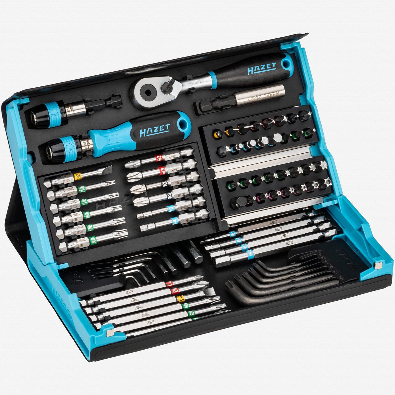 Hazet 2200SC - 31 SmartCase Bit Set with Ratchet, 1/4" Drive, 73 Pieces - HZ2200SC-31 - KC Tool