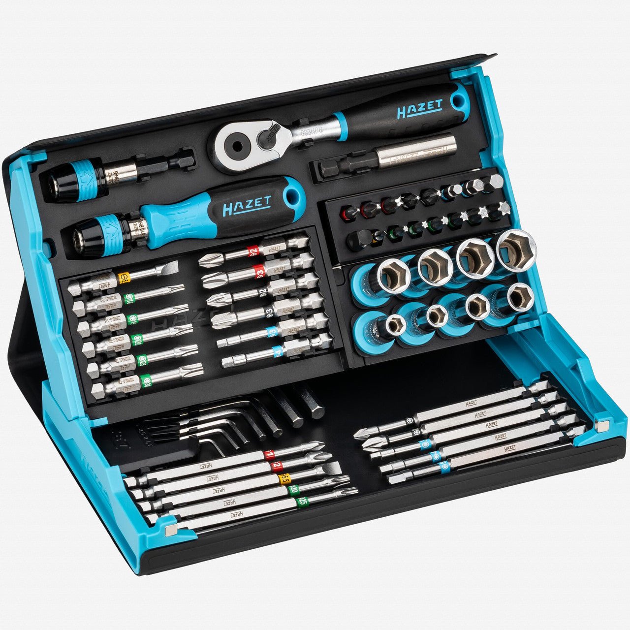 Hazet 2200SC - 32 SmartCase Bit/Socket Set with Ratchet, 1/4" Drive, 59 Pieces - HZ2200SC-32 - KC Tool