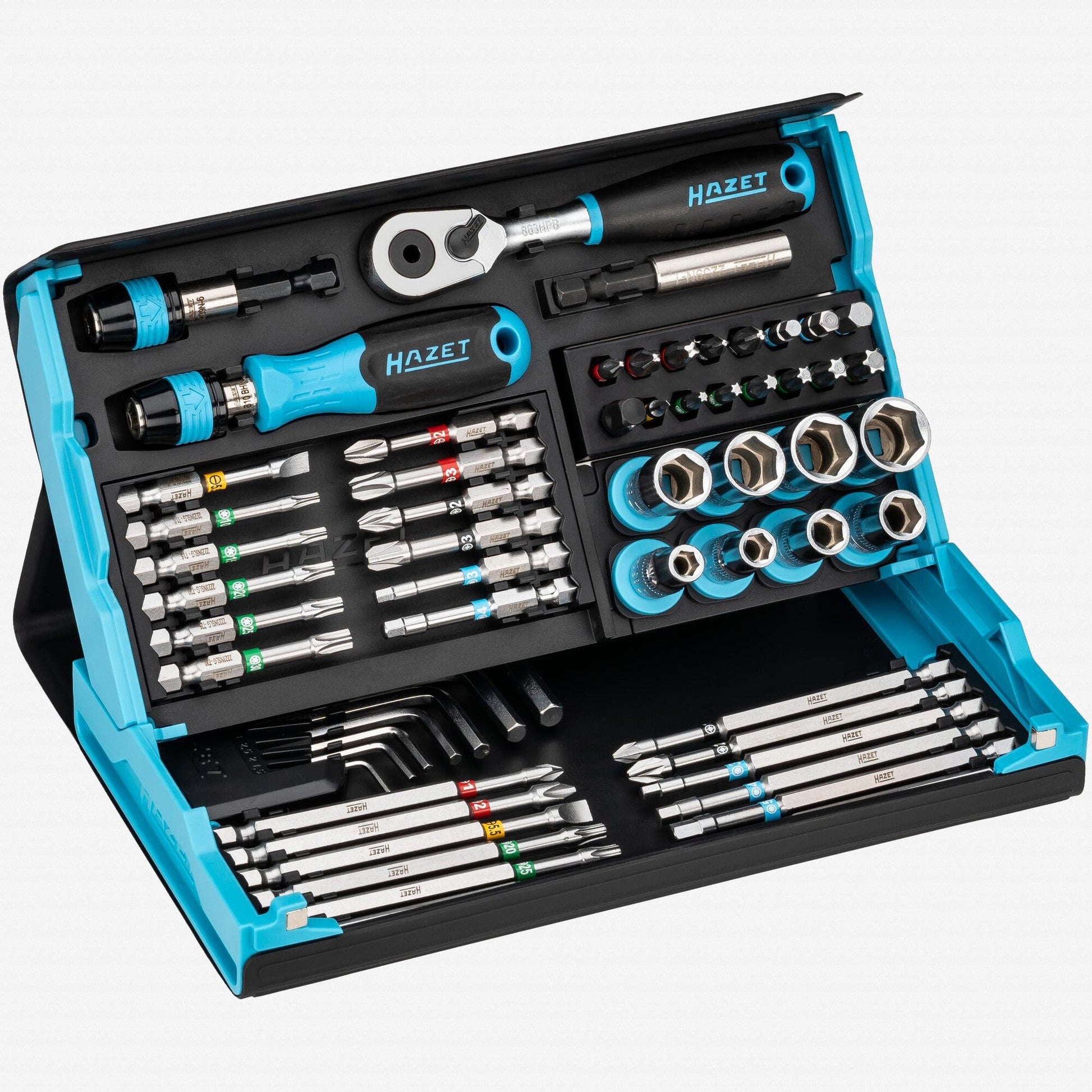 Hazet 2200SC-32 SmartCase Bit/Socket Set with Ratchet, 1/4" Drive, 59 Pieces - HZ2200SC-32 - KC Tool