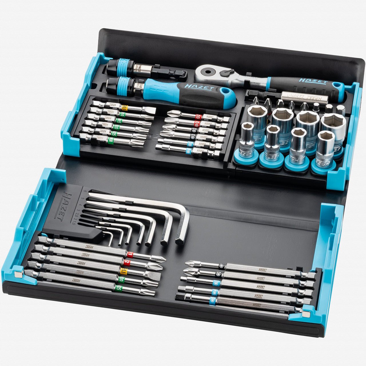 Hazet 2200SC - 32 SmartCase Bit/Socket Set with Ratchet, 1/4" Drive, 59 Pieces - HZ2200SC-32 - KC Tool