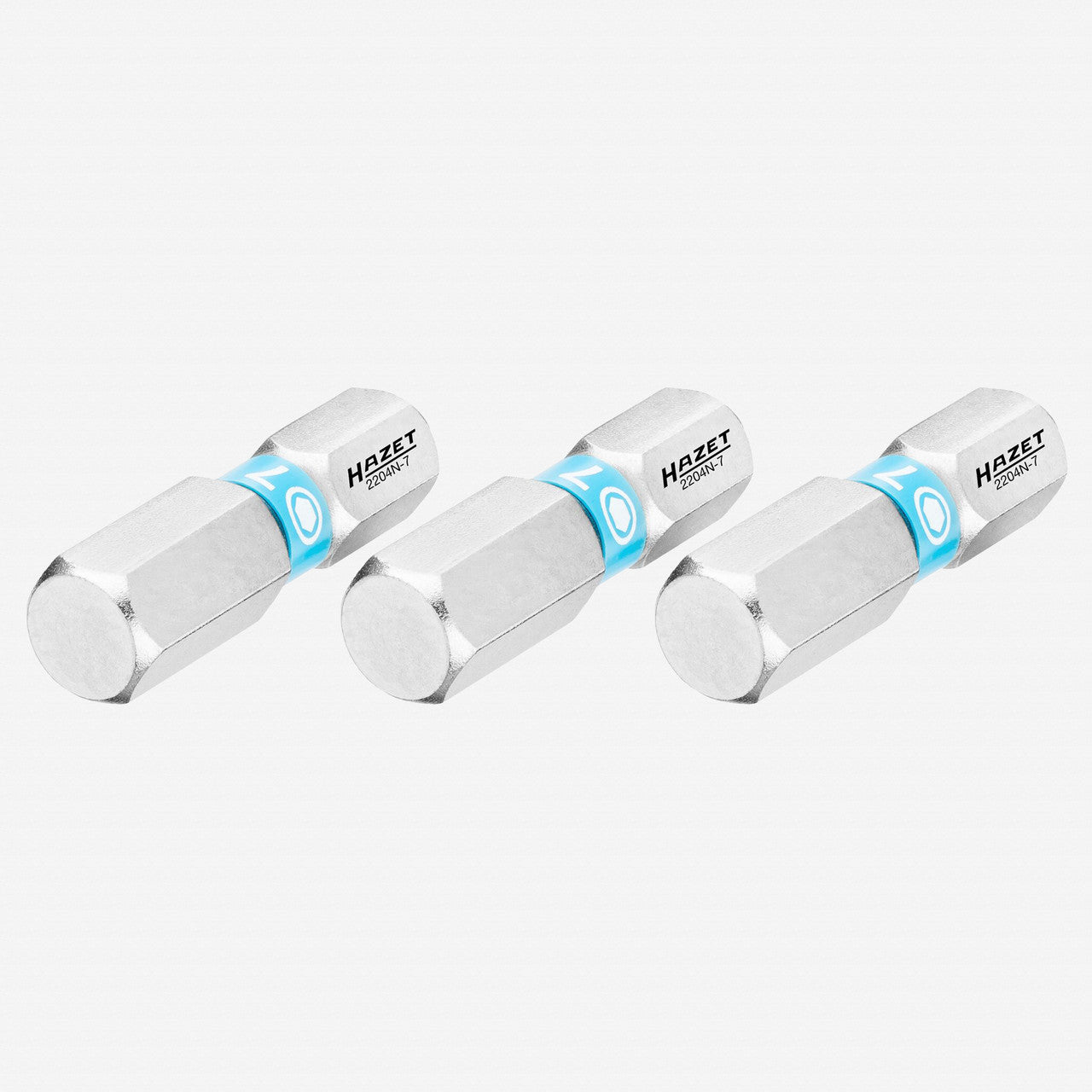 Hazet 2204N - 7/3 7.0 x 25 mm Inside Hex Torsion Bit, 1/4" Drive, 3 Pieces - HZ2204N-7/3 - KC Tool