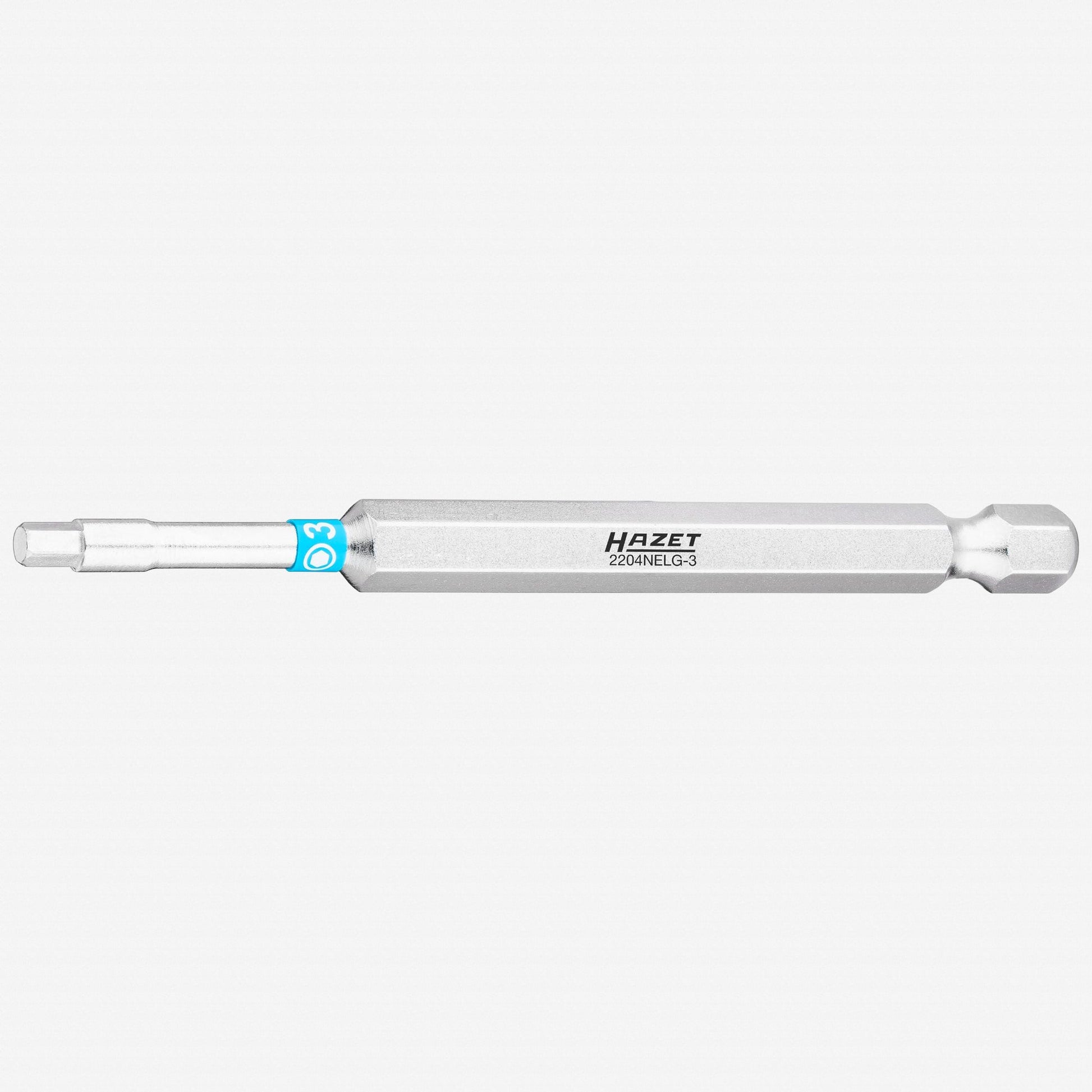 Hazet 2204NELG - 3 Extra - Long Metric Hex Torsion Bit, 3 x 89 mm, 1/4" Drive - HZ2204NELG-3 - KC Tool