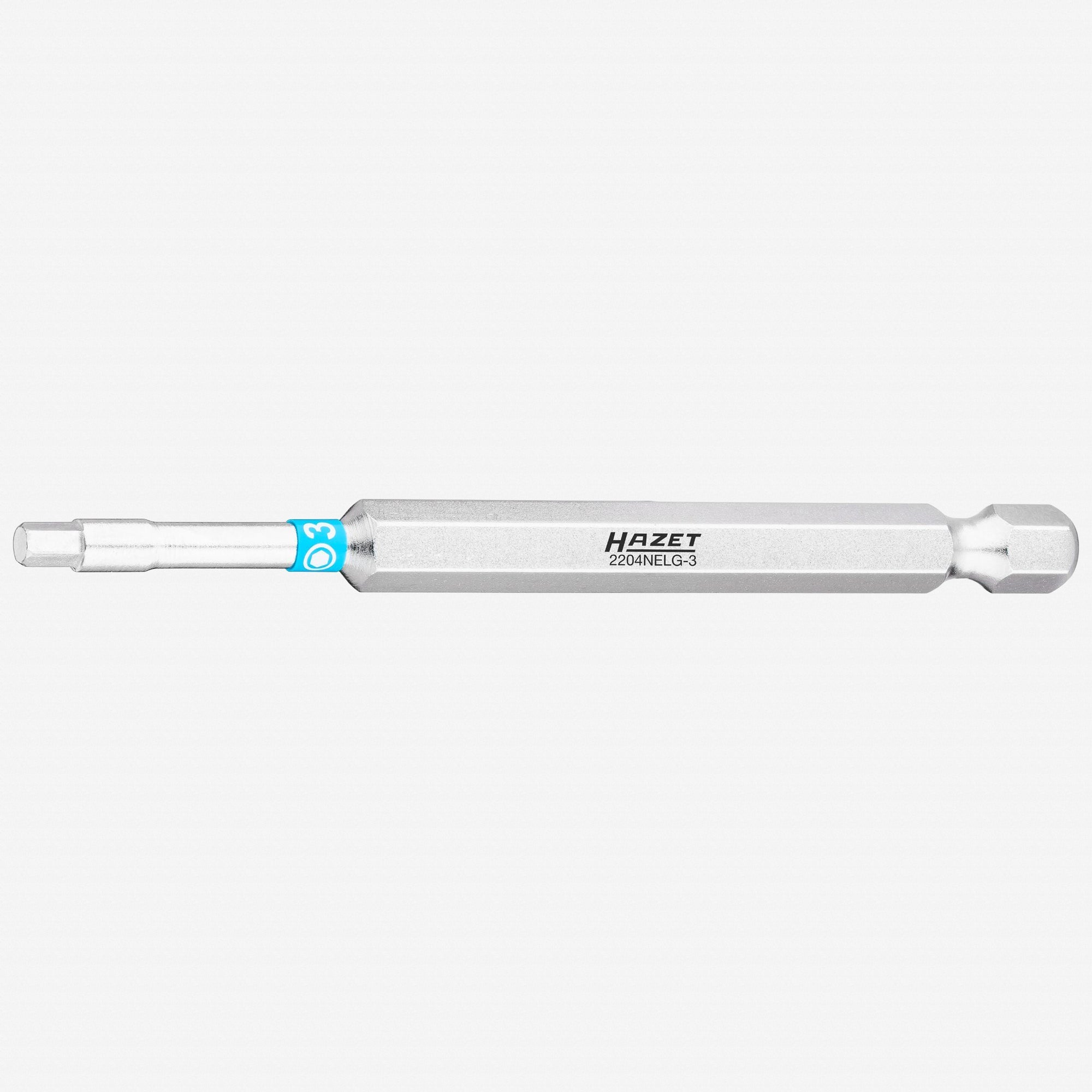 Hazet 2204NELG - 3 Extra - Long Metric Hex Torsion Bit, 3 x 89 mm, 1/4" Drive - HZ2204NELG-3 - KC Tool