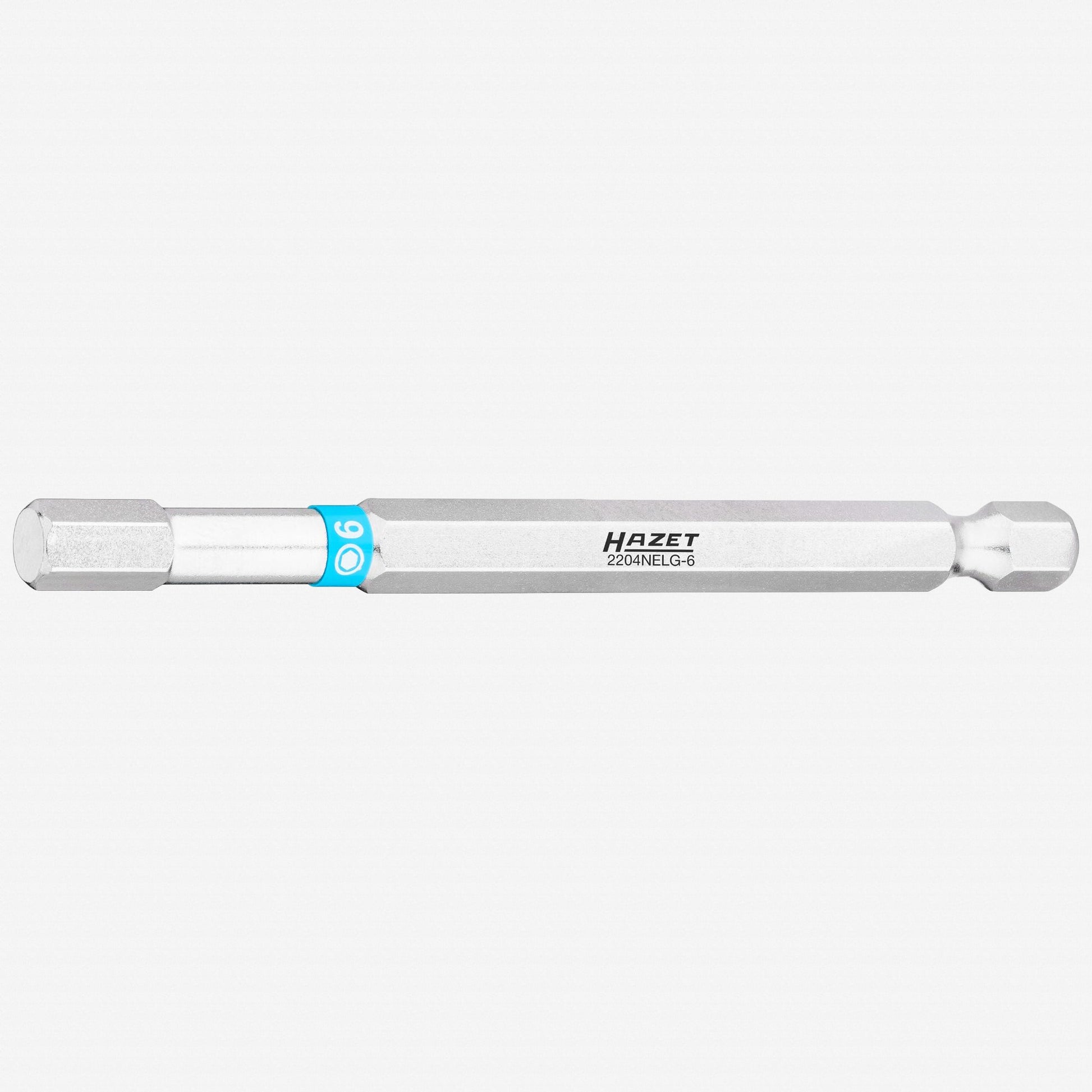 Hazet 2204NELG - 6 Extra - Long Metric Hex Torsion Bit, 6 x 89 mm, 1/4" Drive - HZ2204NELG-6 - KC Tool