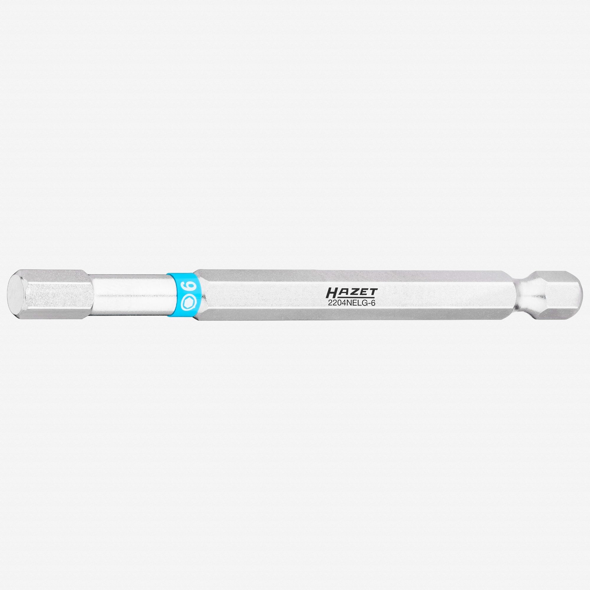 Hazet 2204NELG - 6 Extra - Long Metric Hex Torsion Bit, 6 x 89 mm, 1/4" Drive - HZ2204NELG-6 - KC Tool