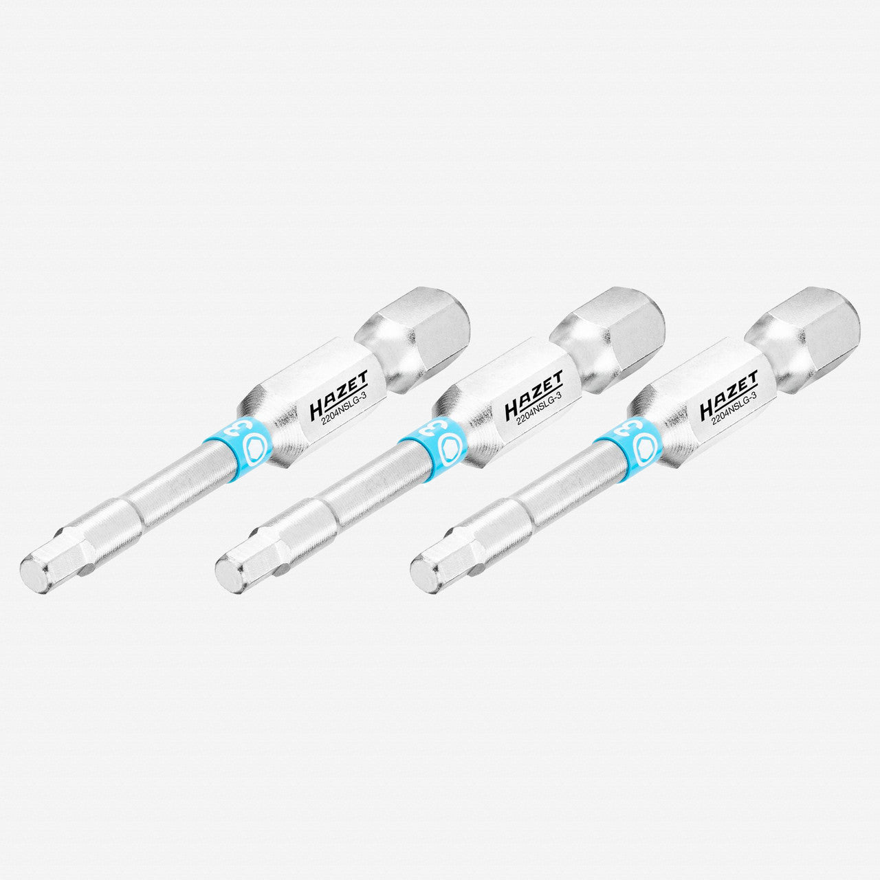 Hazet 2204NSLG - 3/3 3 x 50 mm Hex Torsion Bit, 1/4" Drive, 3 Pieces - HZ2204NSLG-3/3 - KC Tool