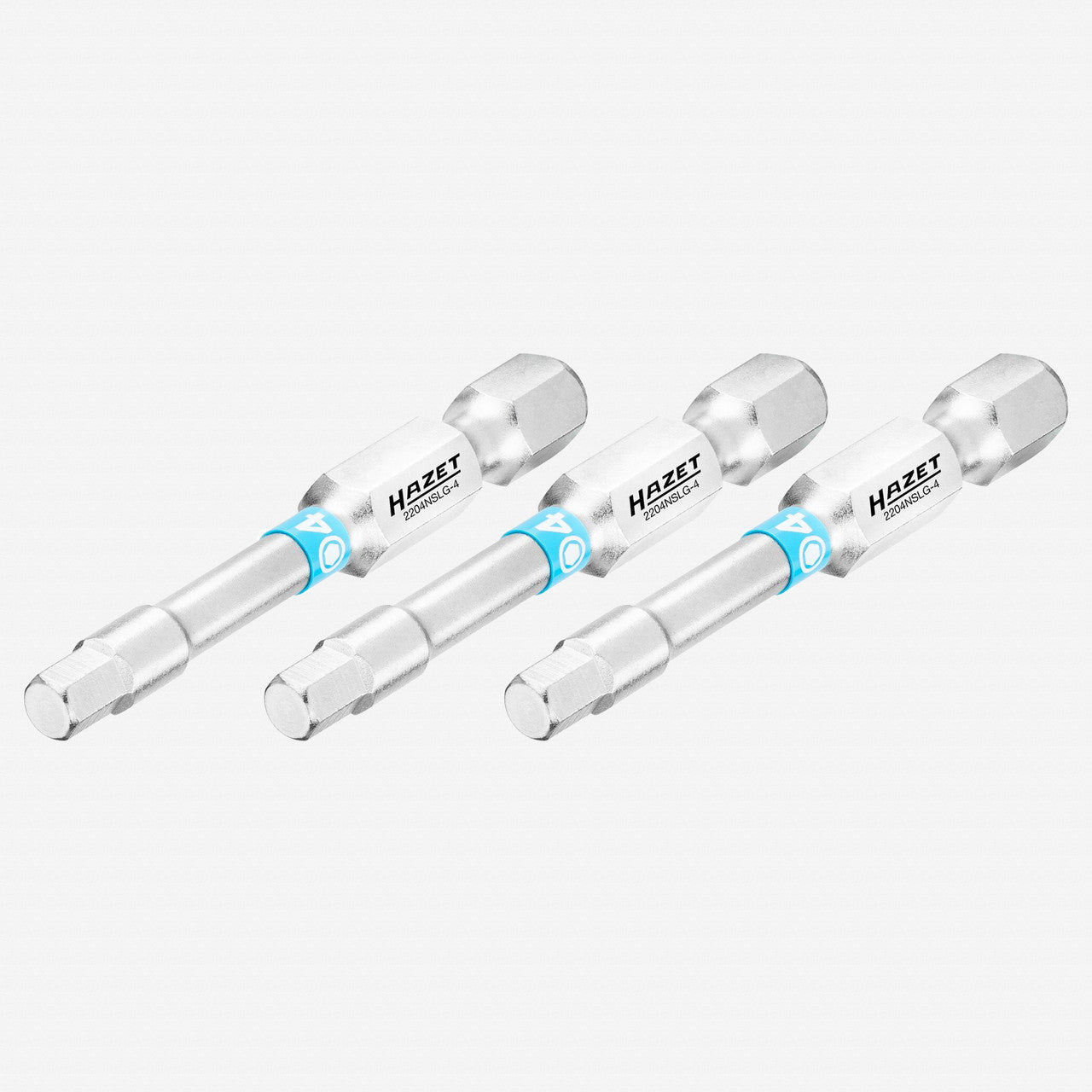 Hazet 2204NSLG - 4/3 4 x 50 mm Hex Torsion Bit, 1/4" Drive, 3 Pieces - HZ2204NSLG-4/3 - KC Tool
