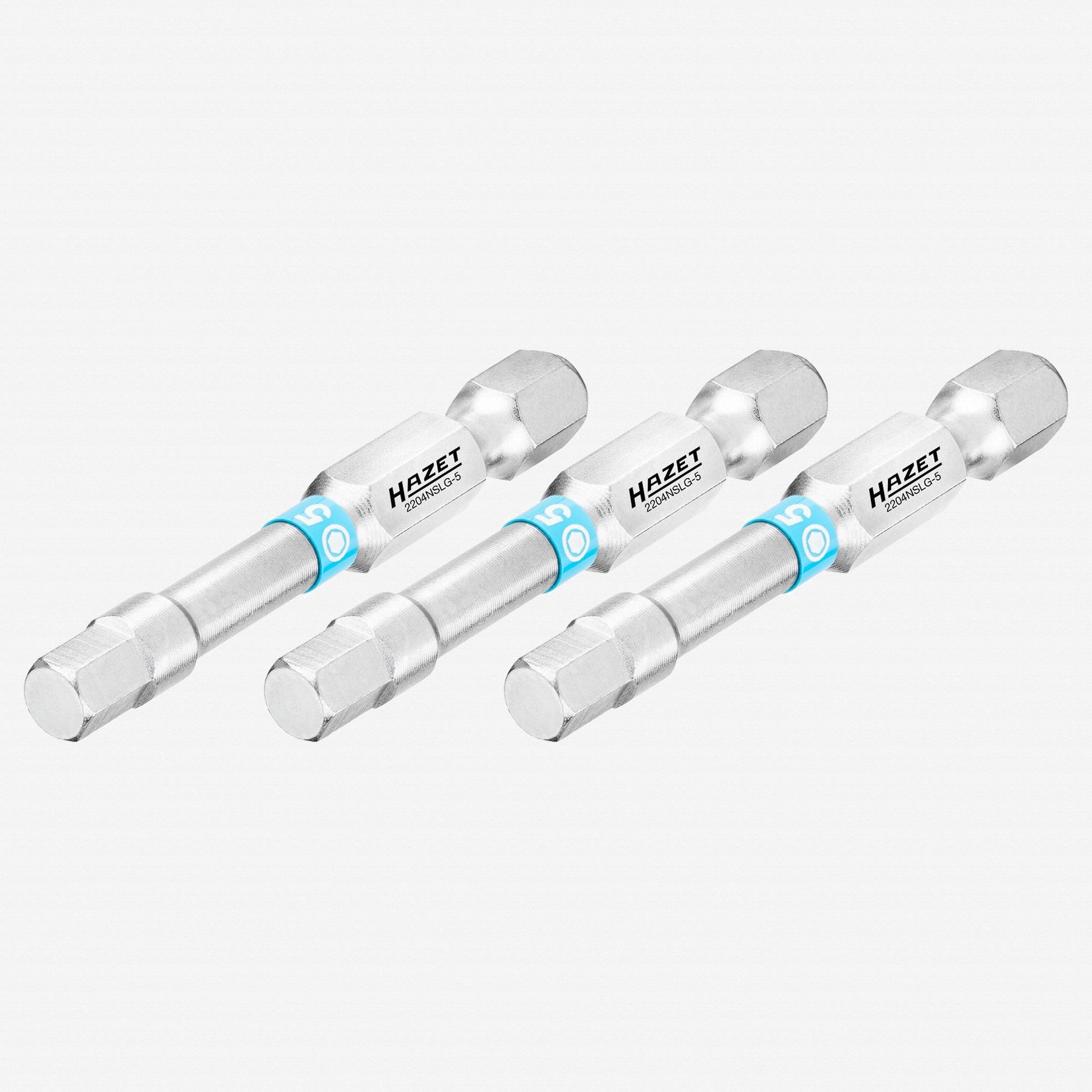 Hazet 2204NSLG-5/3 5 x 50 mm Hex Torsion Bit, 1/4" Drive, 3 Pieces - HZ2204NSLG-5/3 - KC Tool