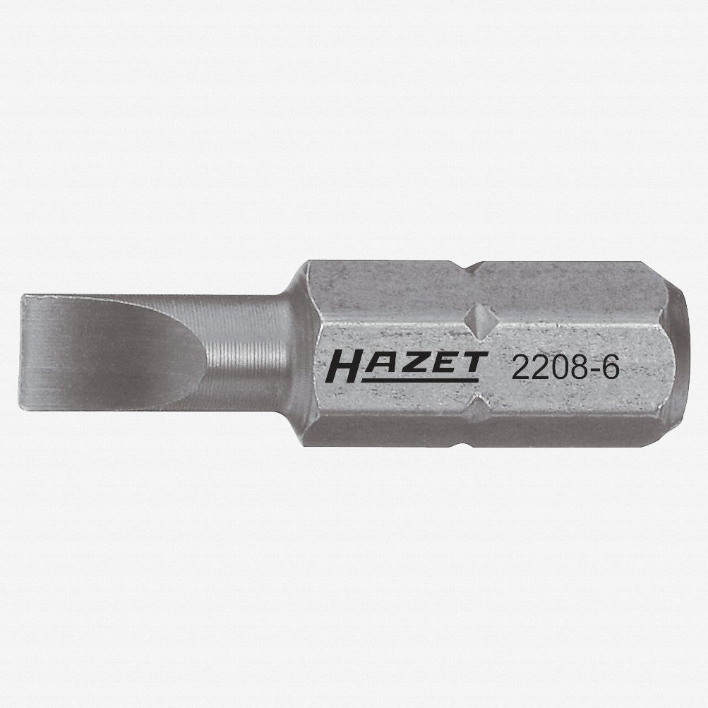 Hazet 2208-11 1.2 x 8.0 x 25 mm Slotted Bit, 1/4" Drive - HZ2208-11 - KC Tool