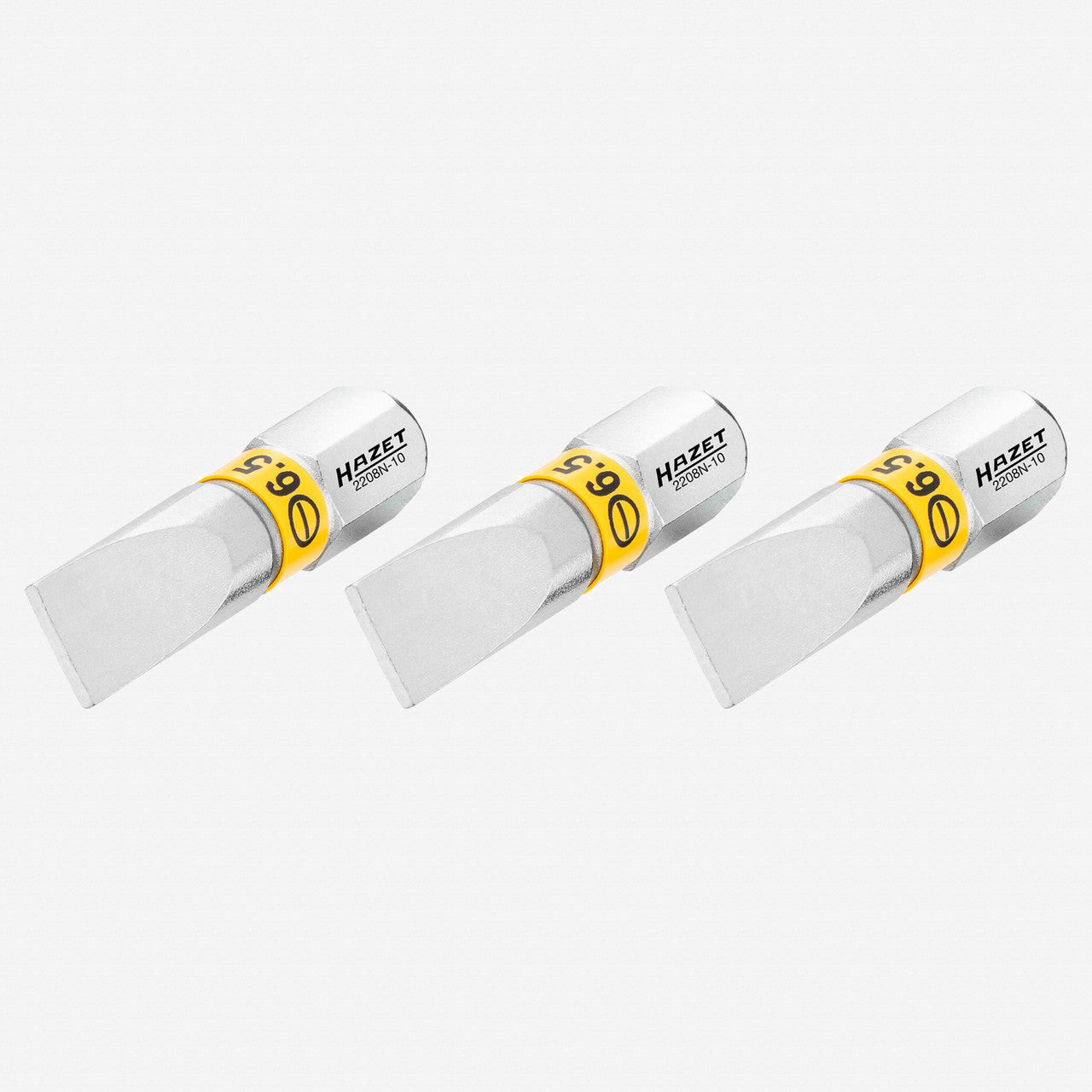 Hazet 2208N - 10/3 1.2 x 6.5 x 89 mm Slotted Torsion Bit, 1/4" Drive, 3 Pieces - HZ2208N-10/3 - KC Tool