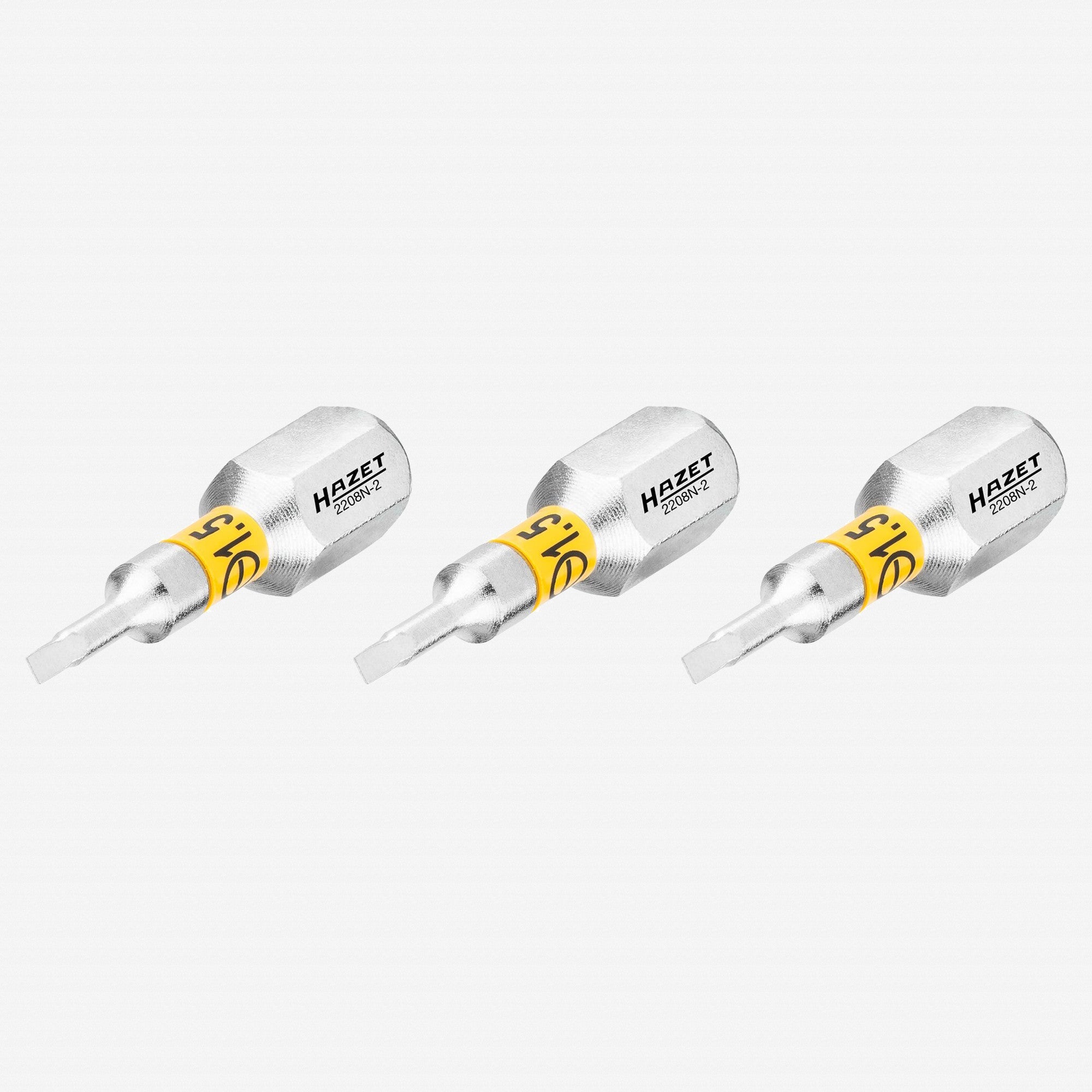 Hazet 2208N-2/3 0.4 x 1.5 x 25 mm Slotted Torsion Bit, 1/4" Drive, 3 Pieces - HZ2208N-2/3 - KC Tool