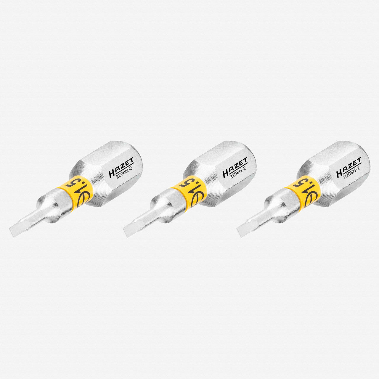 Hazet 2208N - 2/3 0.4 x 1.5 x 89 mm Slotted Torsion Bit, 1/4" Drive, 3 Pieces - HZ2208N-2/3 - KC Tool