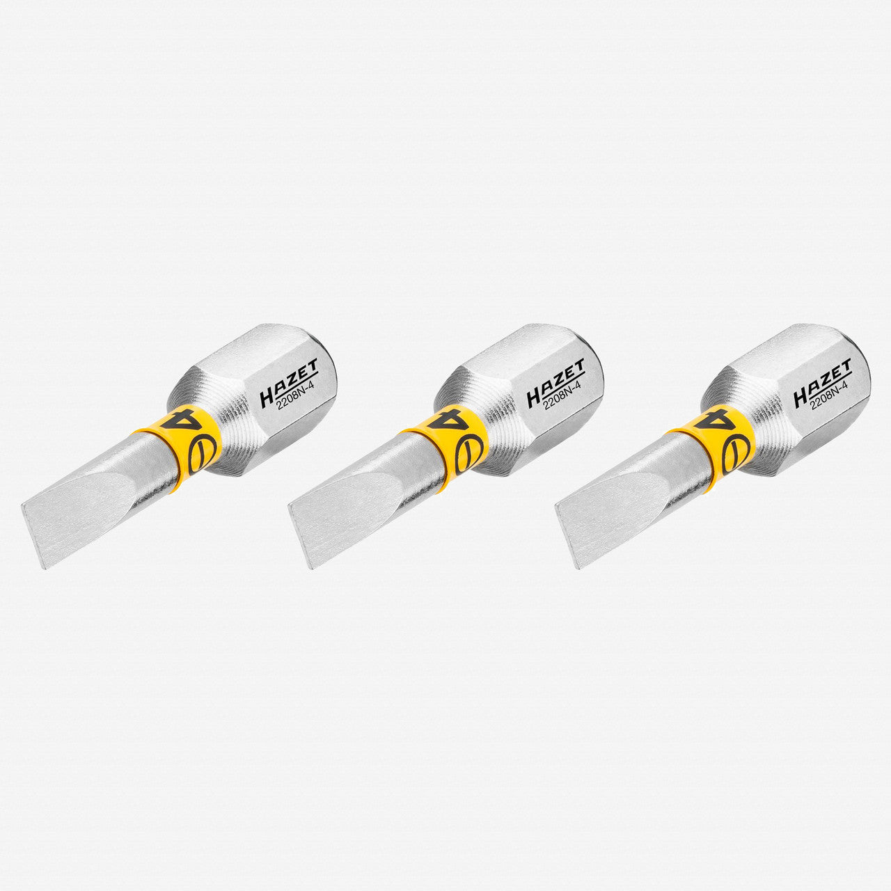 Hazet 2208N - 4/3 0.5 x 4.0 x 89 mm Slotted Torsion Bit, 1/4" Drive, 3 Pieces - HZ2208N-4/3 - KC Tool