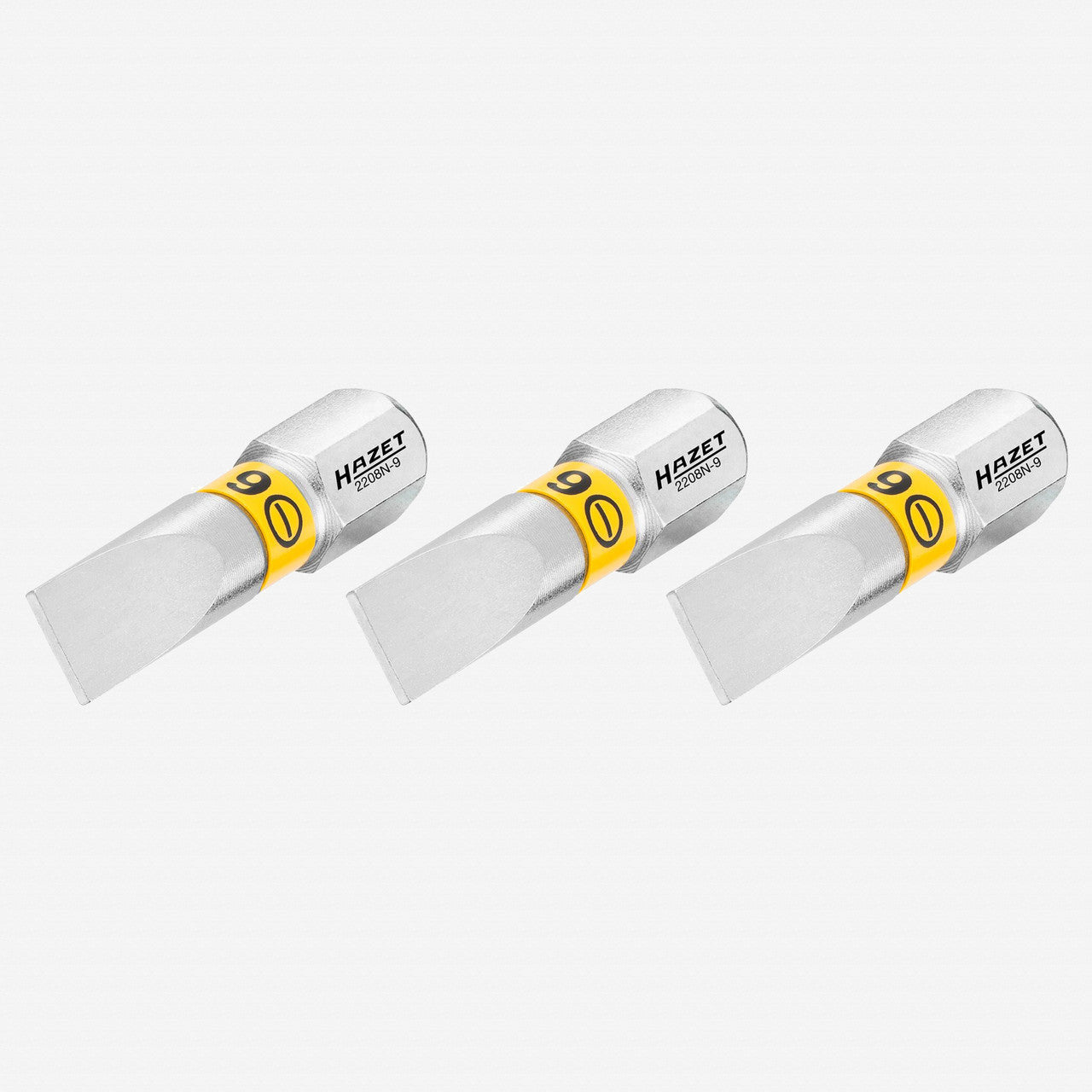 Hazet 2208N - 9/3 1.0 x 6.0 x 89 mm Slotted Torsion Bit, 1/4" Drive, 3 Pieces - HZ2208N-9/3 - KC Tool