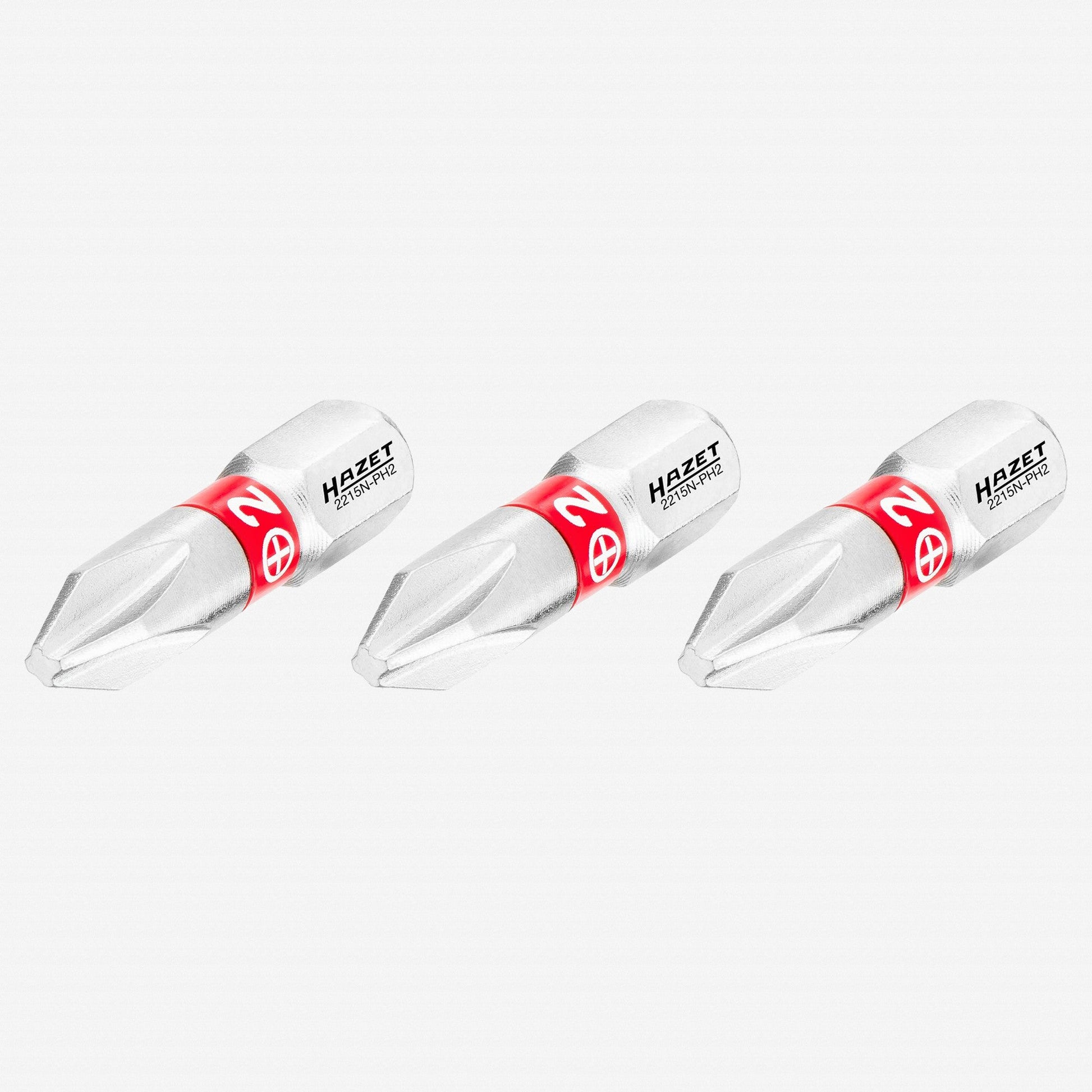 Hazet 2215N-PH2/3 Phillips 2 x 25 mm Torsion Bit, 3 Pieces - HZ2215N-PH2/3 - KC Tool