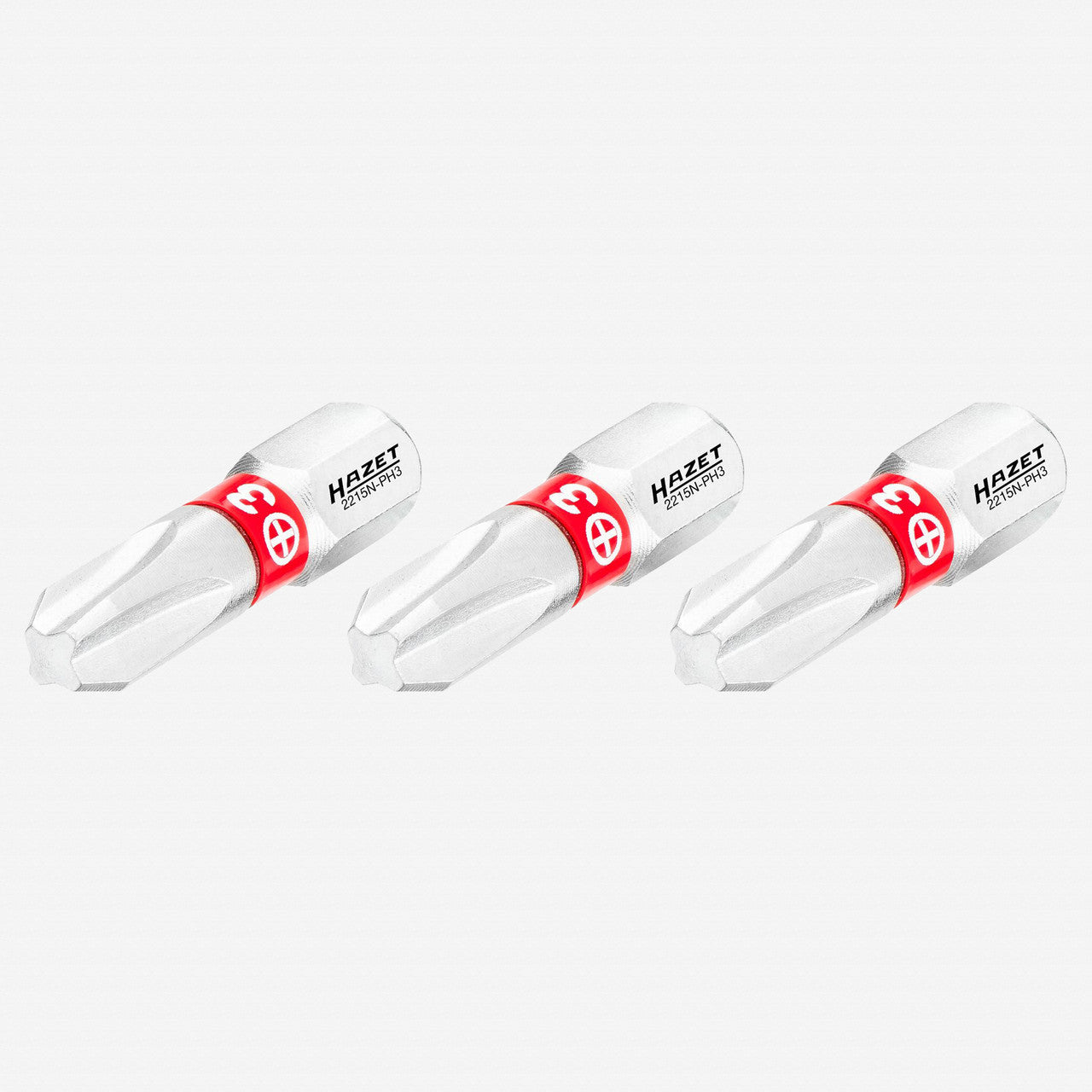 Hazet 2215N - PH3/3 Phillips 3 x 25 mm Torsion Bit, 3 Pieces - HZ2215N-PH3/3 - KC Tool