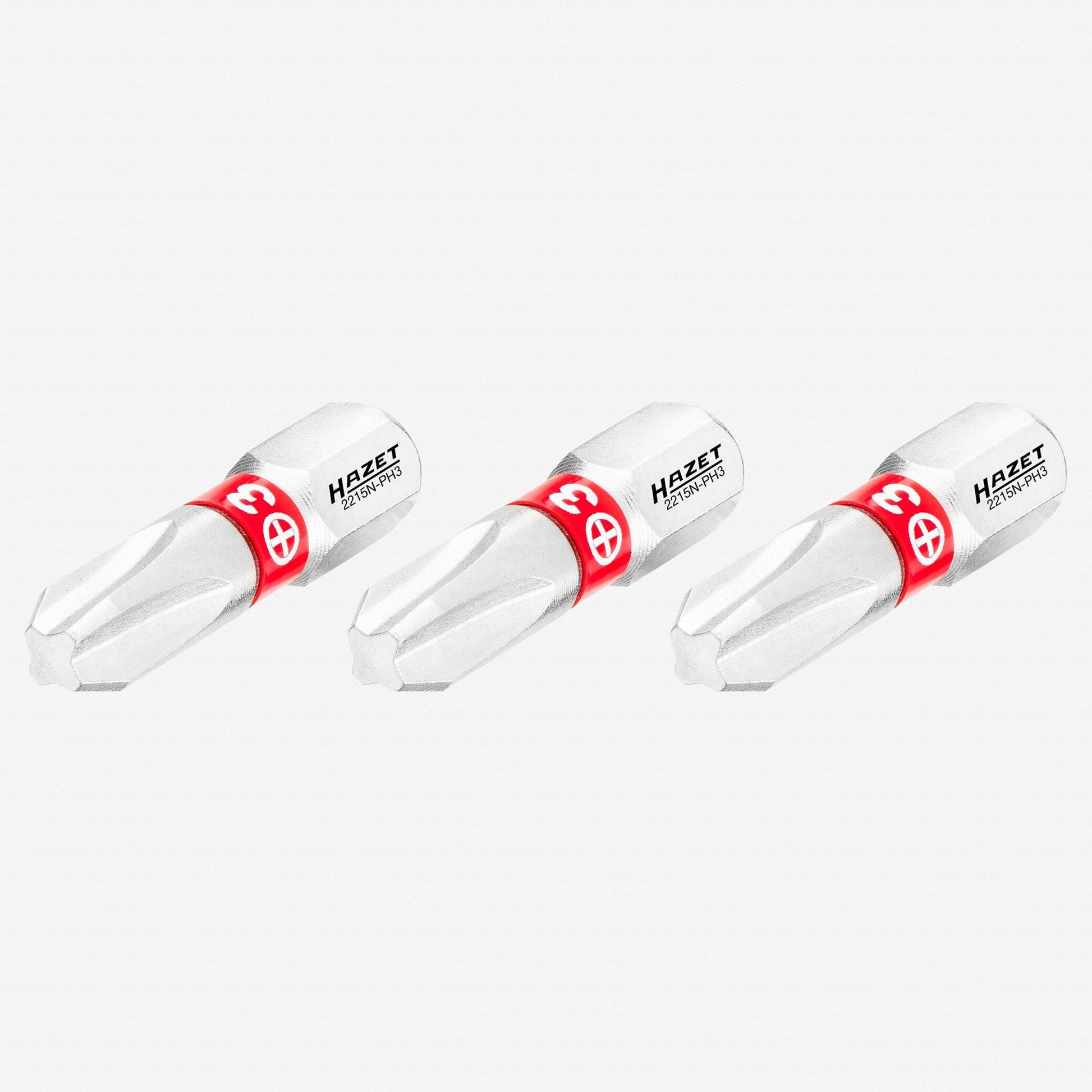 Hazet 2215N-PH3/3 Phillips 3 x 25 mm Torsion Bit, 3 Pieces - HZ2215N-PH3/3 - KC Tool