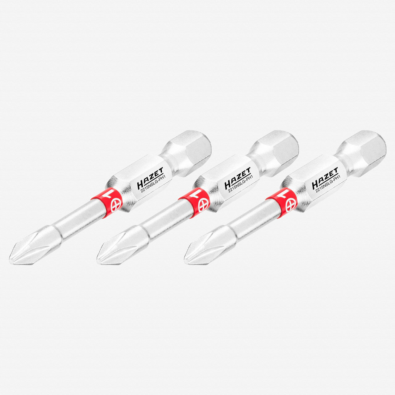 Hazet 2215NSLG - PH1/3 Phillips 1 x 50 mm Torsion Bit, 3 Pieces - HZ2215NSLG-PH1/3 - KC Tool