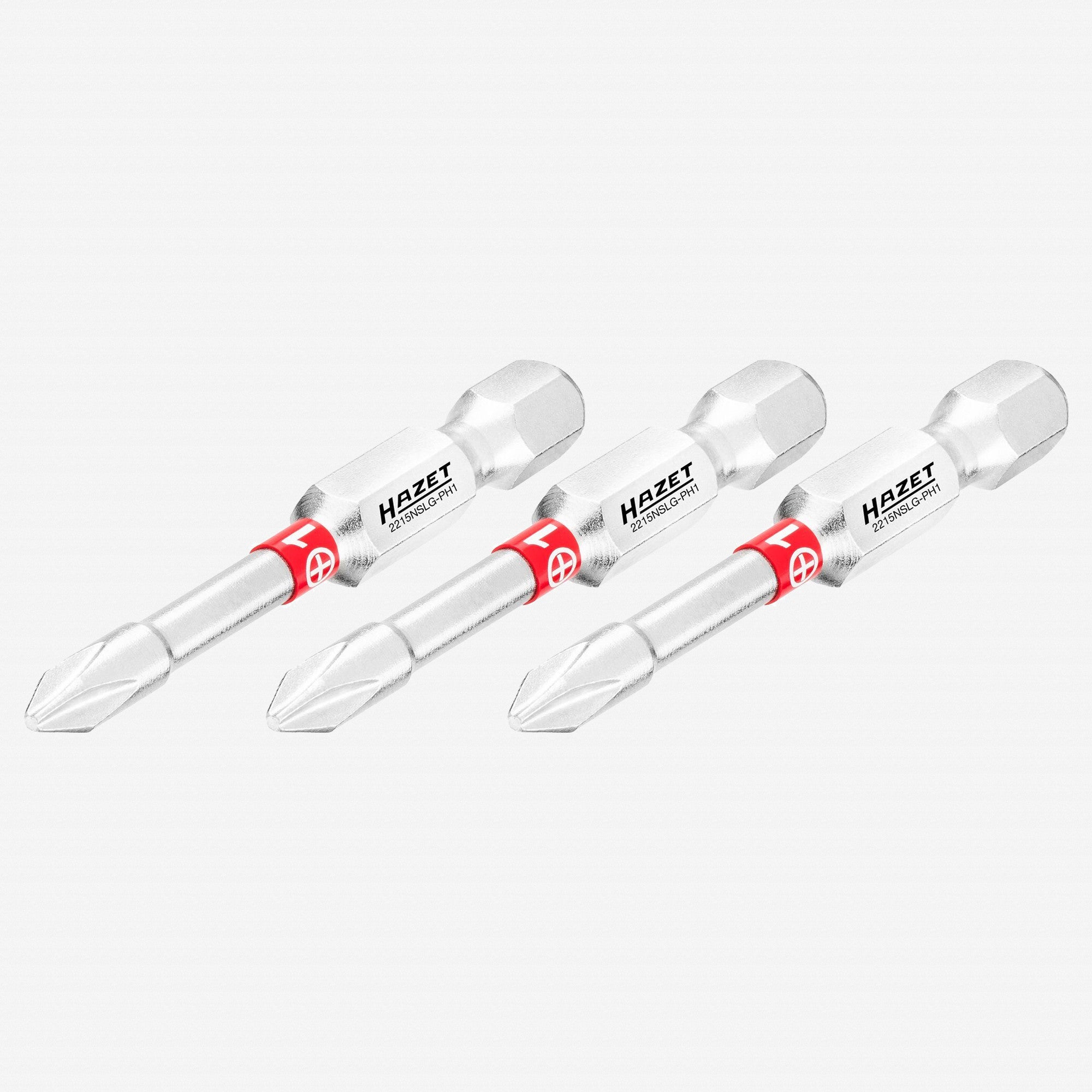 Hazet 2215NSLG-PH1/3 Phillips 1 x 50 mm Torsion Bit, 3 Pieces - HZ2215NSLG-PH1/3 - KC Tool