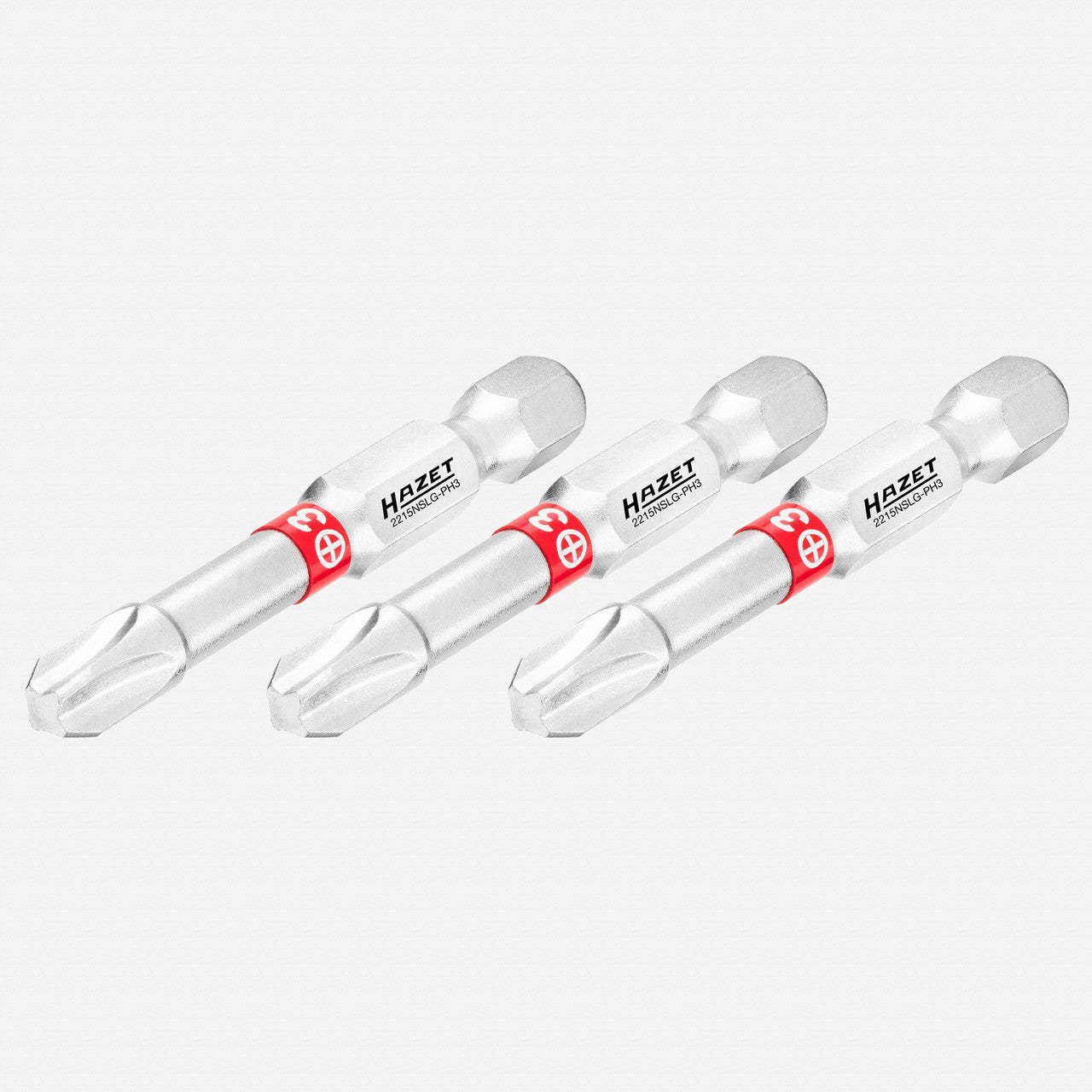 Hazet 2215NSLG - PH3/3 Phillips 3 x 50 mm Torsion Bit, 3 Pieces - HZ2215NSLG-PH3/3 - KC Tool