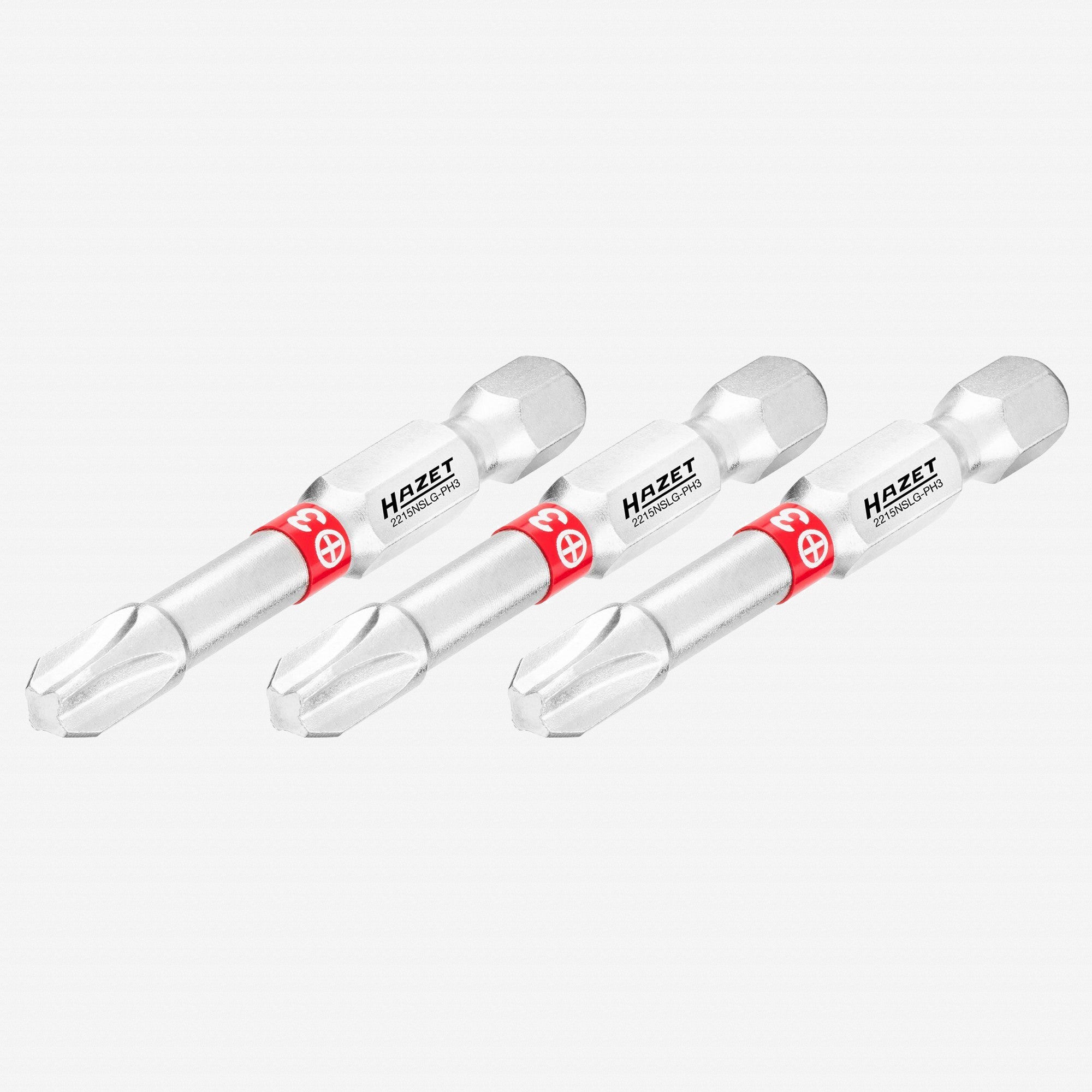 Hazet 2215NSLG-PH3/3 Phillips 3 x 50 mm Torsion Bit, 3 Pieces - HZ2215NSLG-PH3/3 - KC Tool