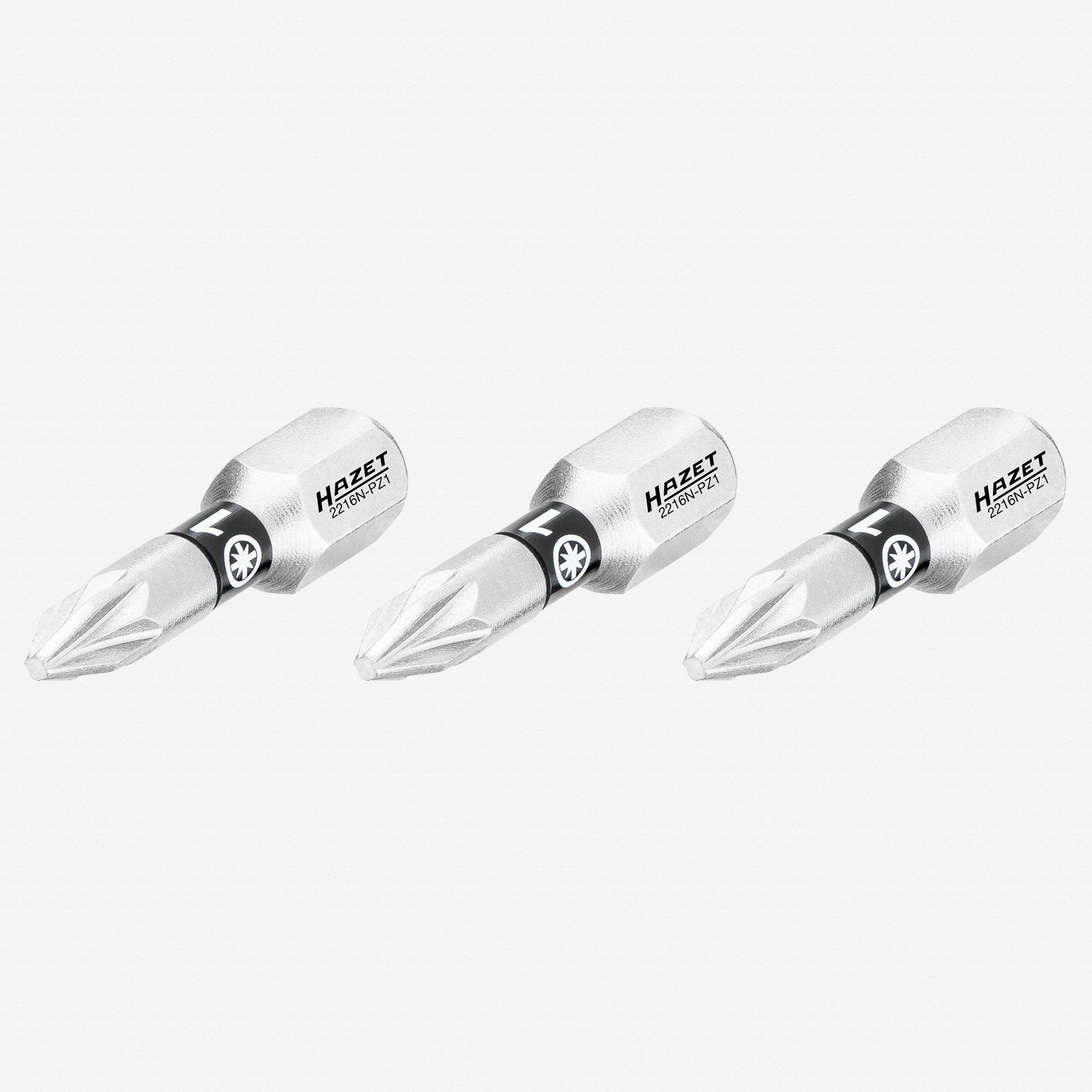 Hazet 2216N-PZ1/3 Pozidriv 1 x 25 mm Torsion Bit, 3 Pieces - HZ2216N-PZ1/3 - KC Tool