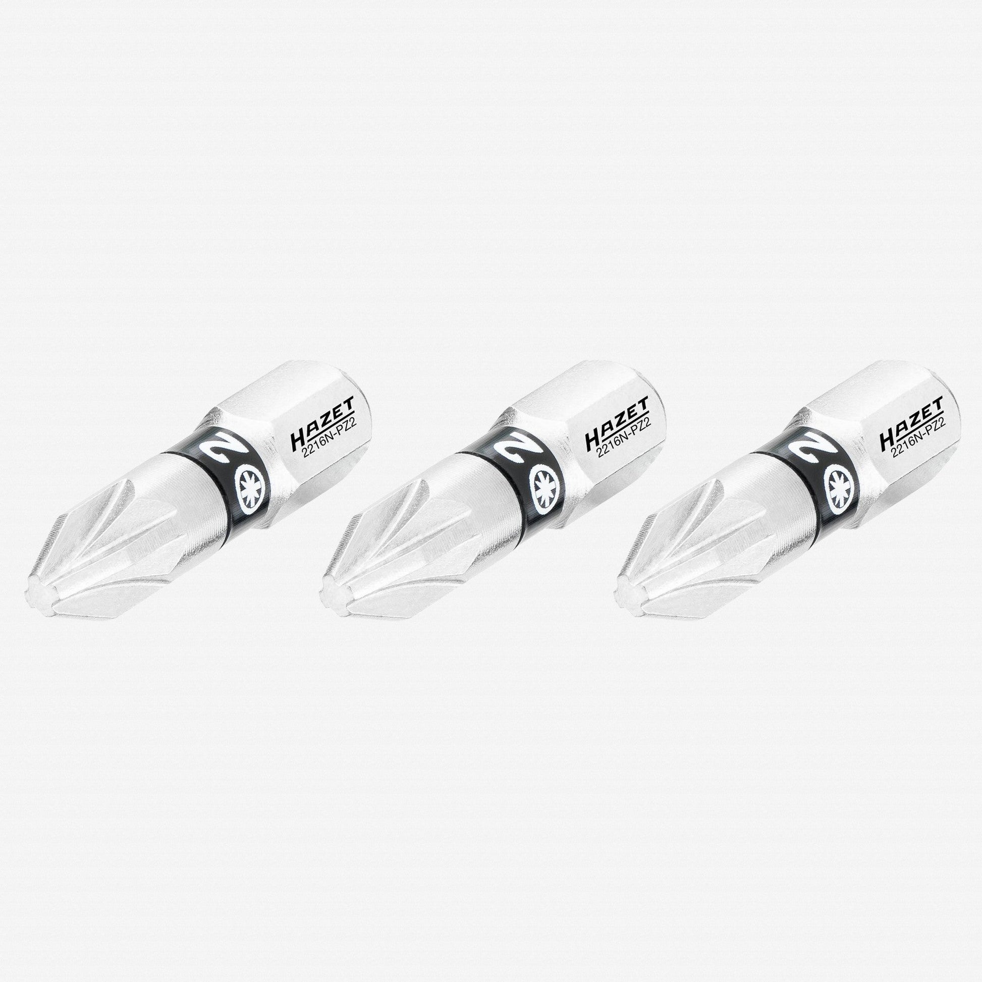 Hazet 2216N-PZ2/3 Pozidriv 2 x 25 mm Torsion Bit, 3 Pieces - HZ2216N-PZ2/3 - KC Tool