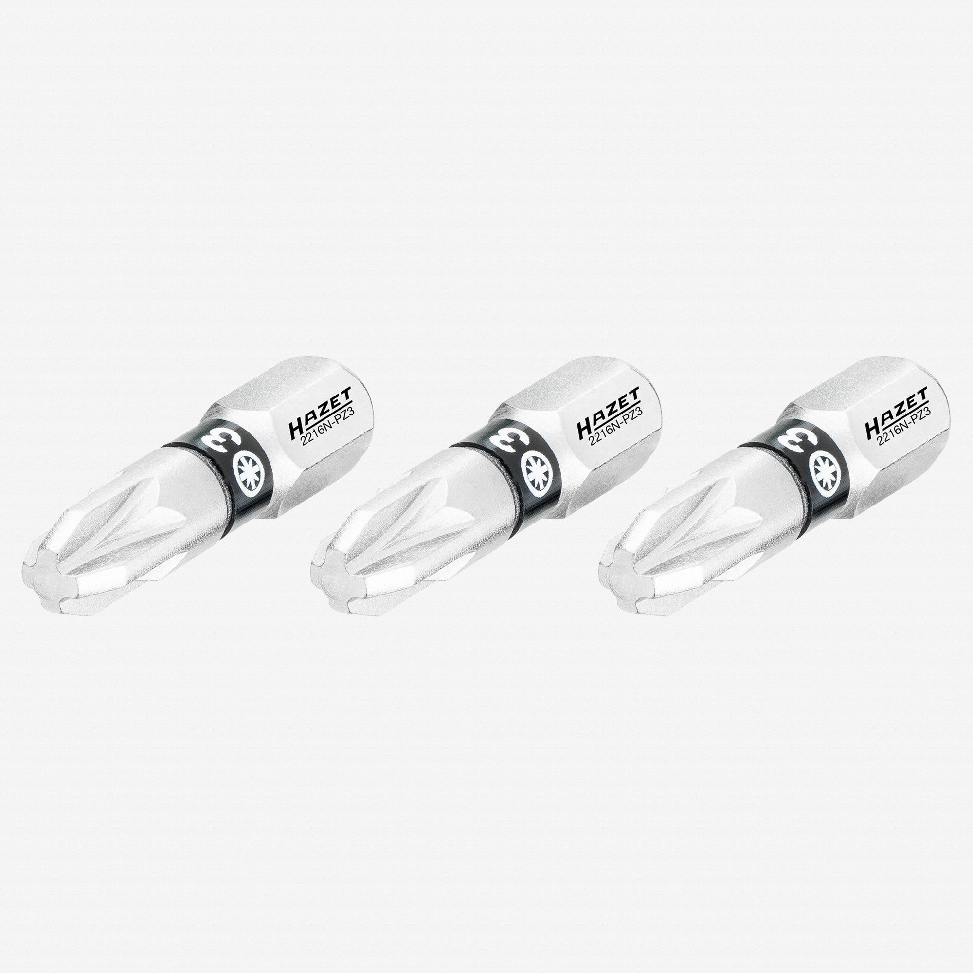 Hazet 2216N-PZ3/3 Pozidriv 3 x 25 mm Torsion Bit, 3 Pieces - HZ2216N-PZ3/3 - KC Tool