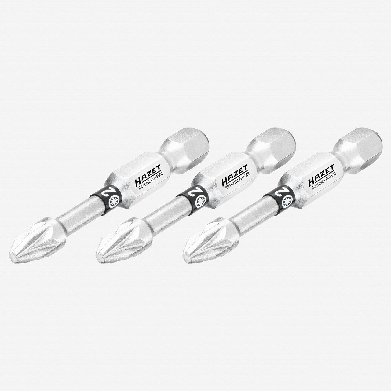 Hazet 2216NSLG - PZ2/3 Pozidriv 2 x 50 mm Torsion Bit, 3 Pieces - HZ2216NSLG-PZ2/3 - KC Tool