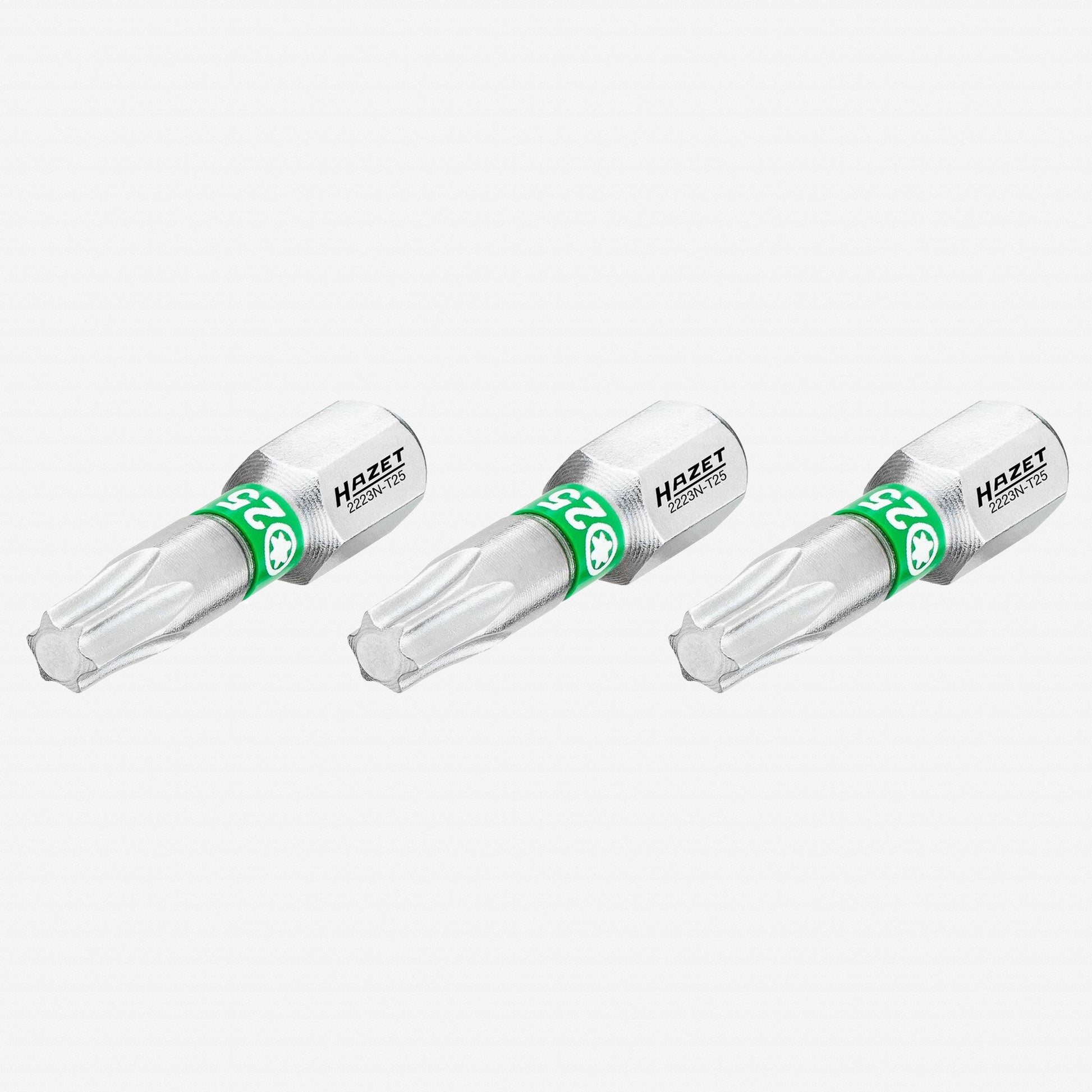 Hazet 2223N-T25/3 TORX® T25 x 25 mm Torsion Bit, 3 Pieces - HZ2223N-T25/3 - KC Tool