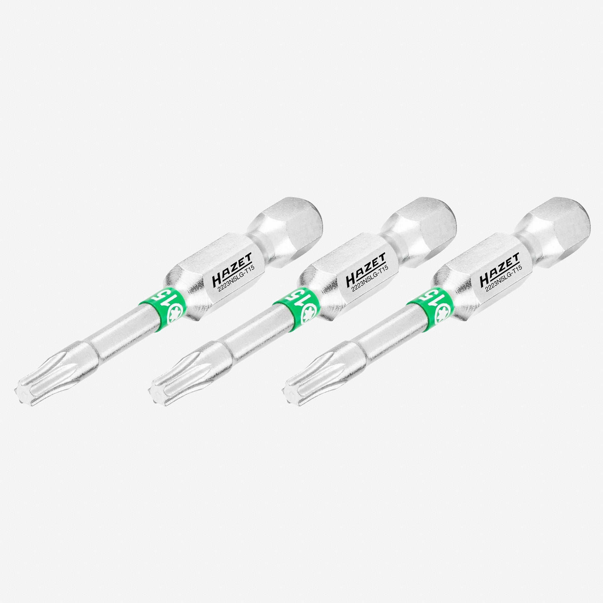 Hazet 2223NSLG-T15/3 TORX® T15 x 50 mm Torsion Bit, 3 Pieces - HZ2223NSLG-T15/3 - KC Tool