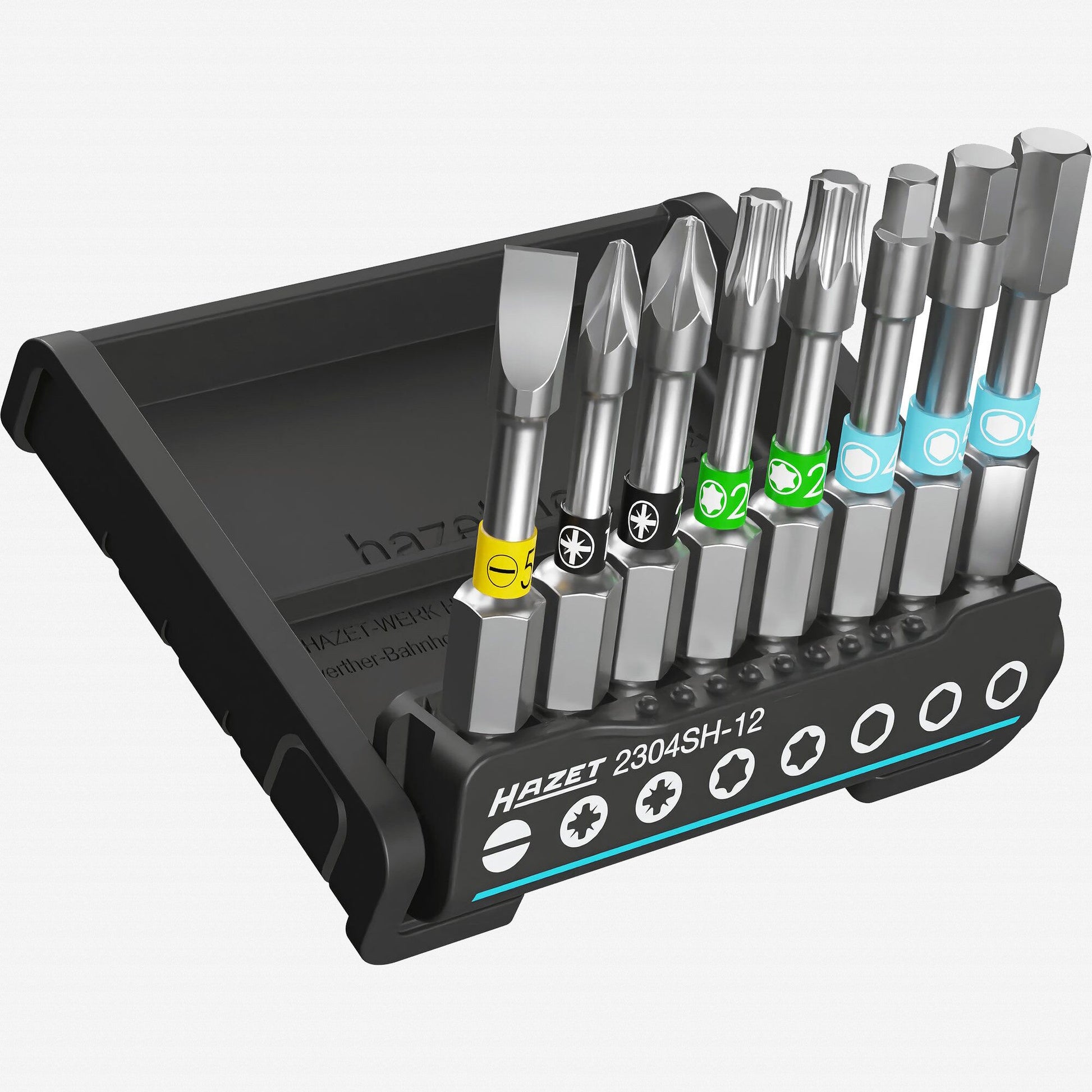 Hazet 2304SH-12 SmartHolder Hex/PZ/TORX®/Slotted Bit Set, Long, 8 Pieces - HZ2304SH-12 - KC Tool