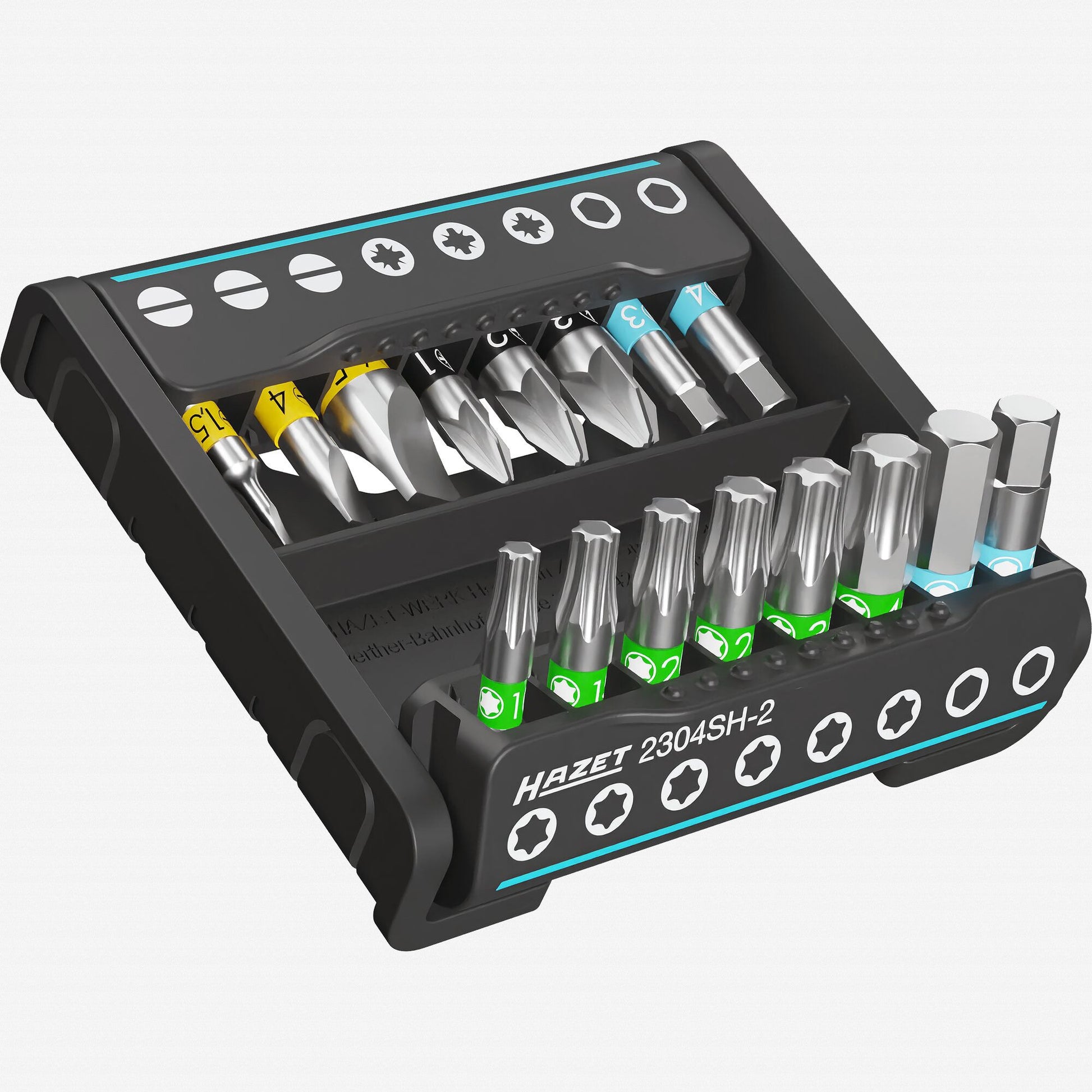 Hazet 2304SH-2 SmartHolder Hex/PZ/TORX®/Slotted Bit Set, 16 Pieces - HZ2304SH-2 - KC Tool