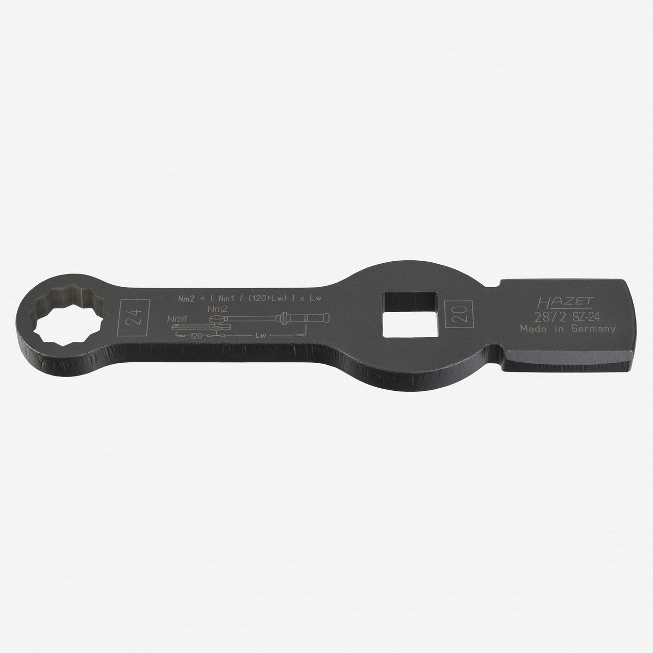 Hazet 2872SZ - 24 Box - end Wrench with 2 Striking Faces, 24mm, 12 Point - HZ2872SZ-24 - KC Tool