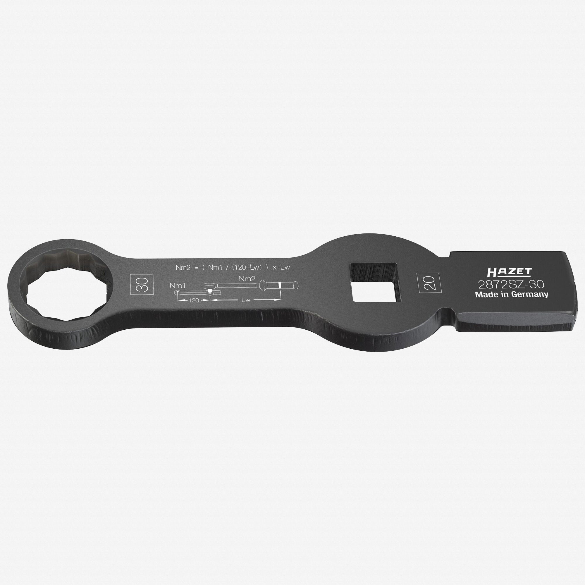 Hazet 30 mm Box-End Wrench with 2 Striking Faces, 12-Point - HZ2872SZ-30 - KC Tool