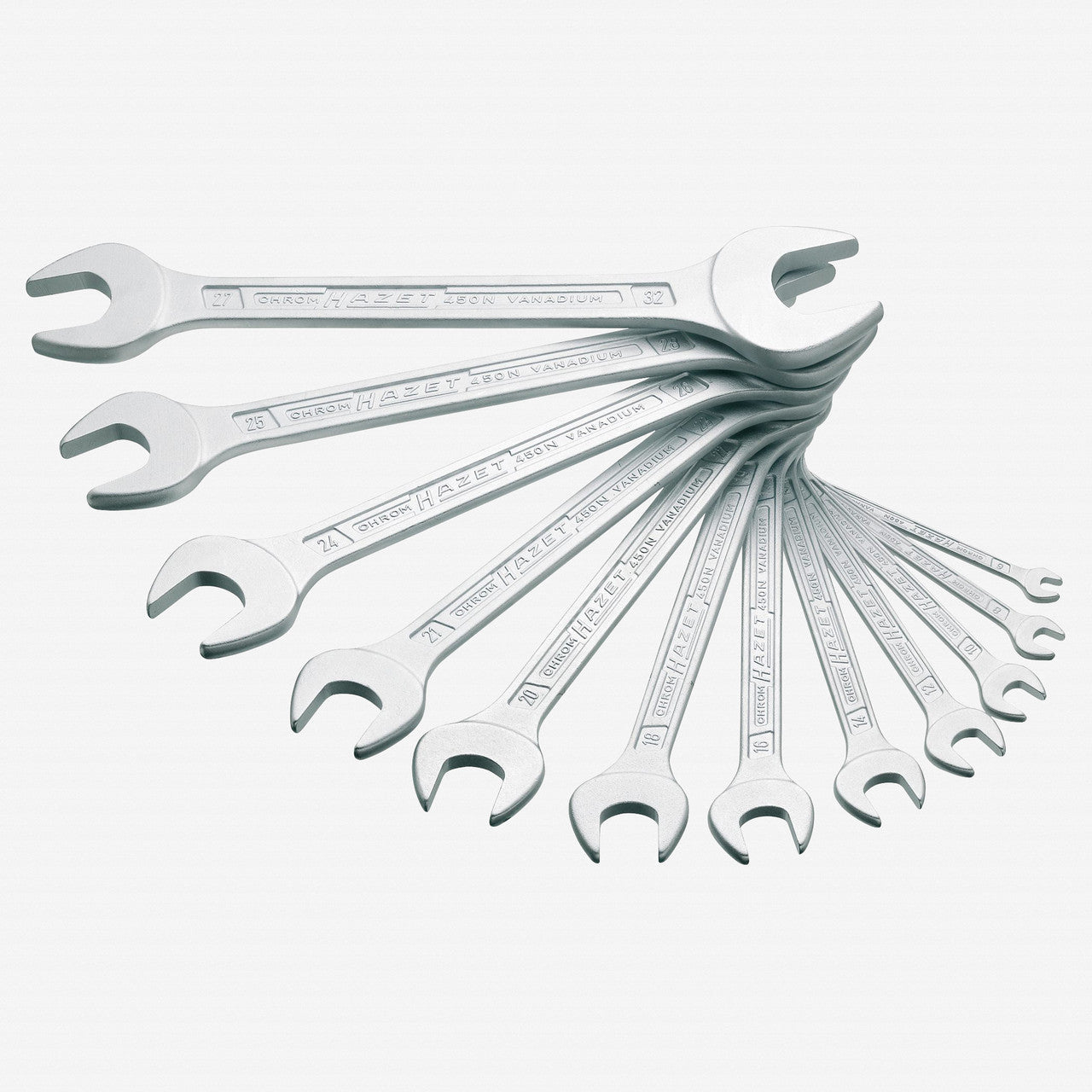 Hazet 450N/12 Metric Double Open - end Wrench Set, 6 - 32 mm, 12 Pieces - HZ450N/12 - KC Tool